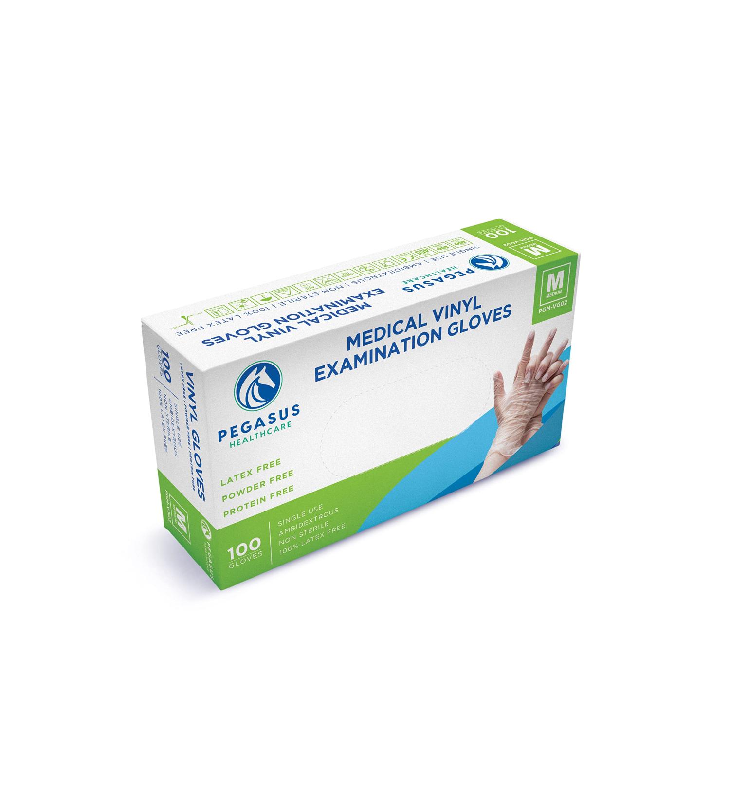 Olsen & Smith Unisex Pegasus Clear Disposable Gloves - Size M | Ambidextrous Disposable Glove - Buy Online on GoSupps.com
