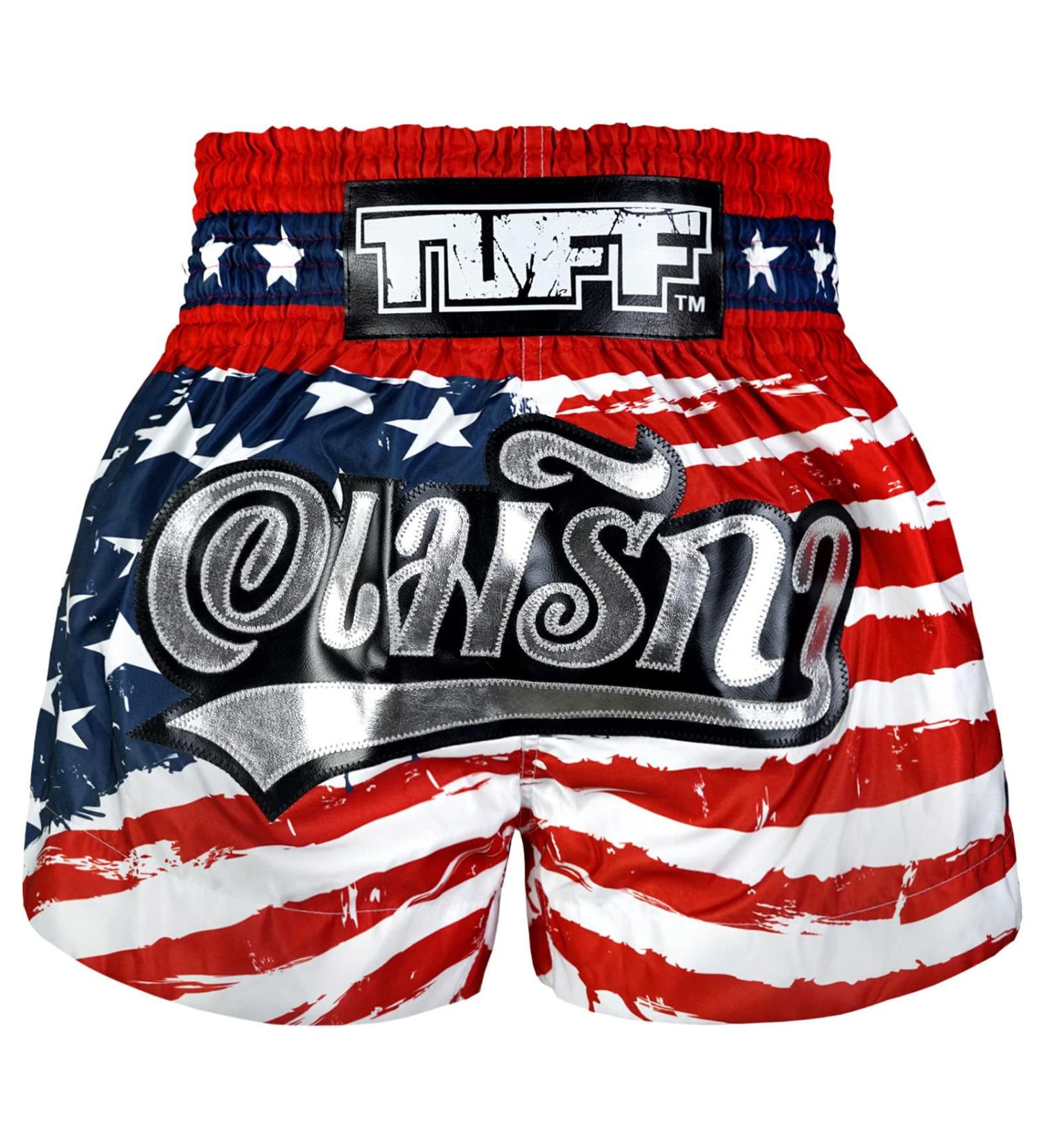 Tuff Sport Muay Thai Boxing Shorts - Red Nation Traditional Style (Medium) - Buy Online on GoSupps.com