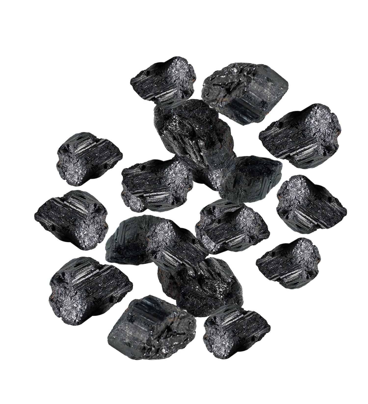 20pcs Raw Black Tourmaline Obsidian Stones for Protection and Spiritual Meditation - Soulnioi Crystals - Buy Online on GoSupps.com