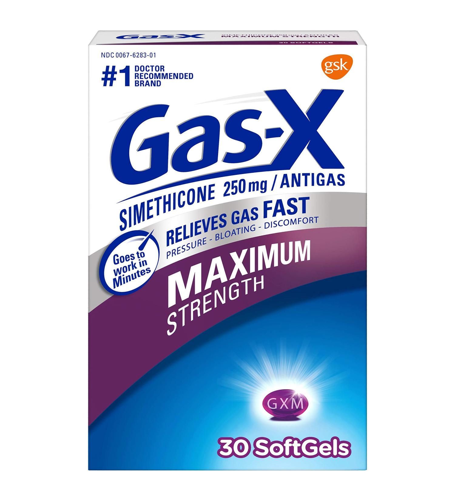 Gas-X Maximum Strength Gas Relief Softgels with Simethicone 250 mg - 30 Count