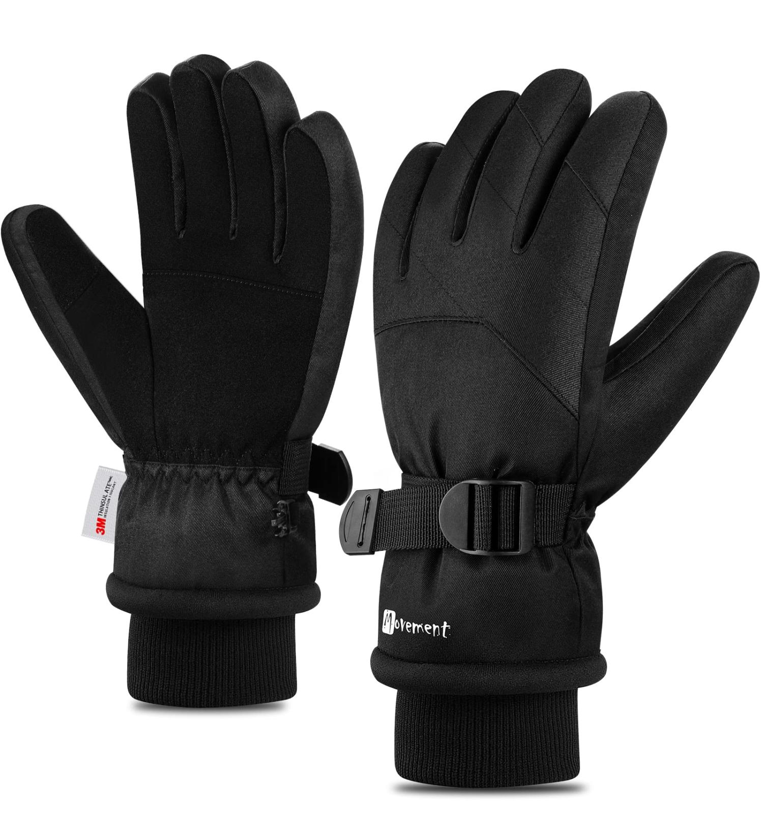 ALISXM 3M Ski & Snow Winter Gloves - Warm Touchscreen Snowboard Gloves for Men & Women - Ideal for Winter Running, Cycling, Driving - Adjustable Fit - Medium Black - Buy Online on GoSupps.com