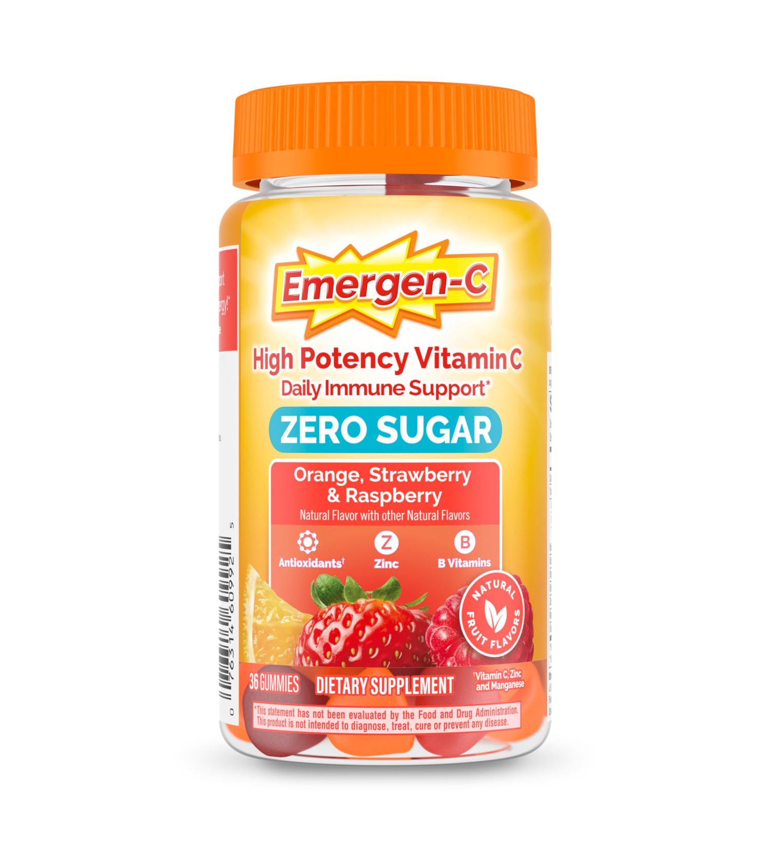 Emergen-C Zero Sugar Immune Support Adult Gummies 36 Count - Buy Online on GoSupps.com