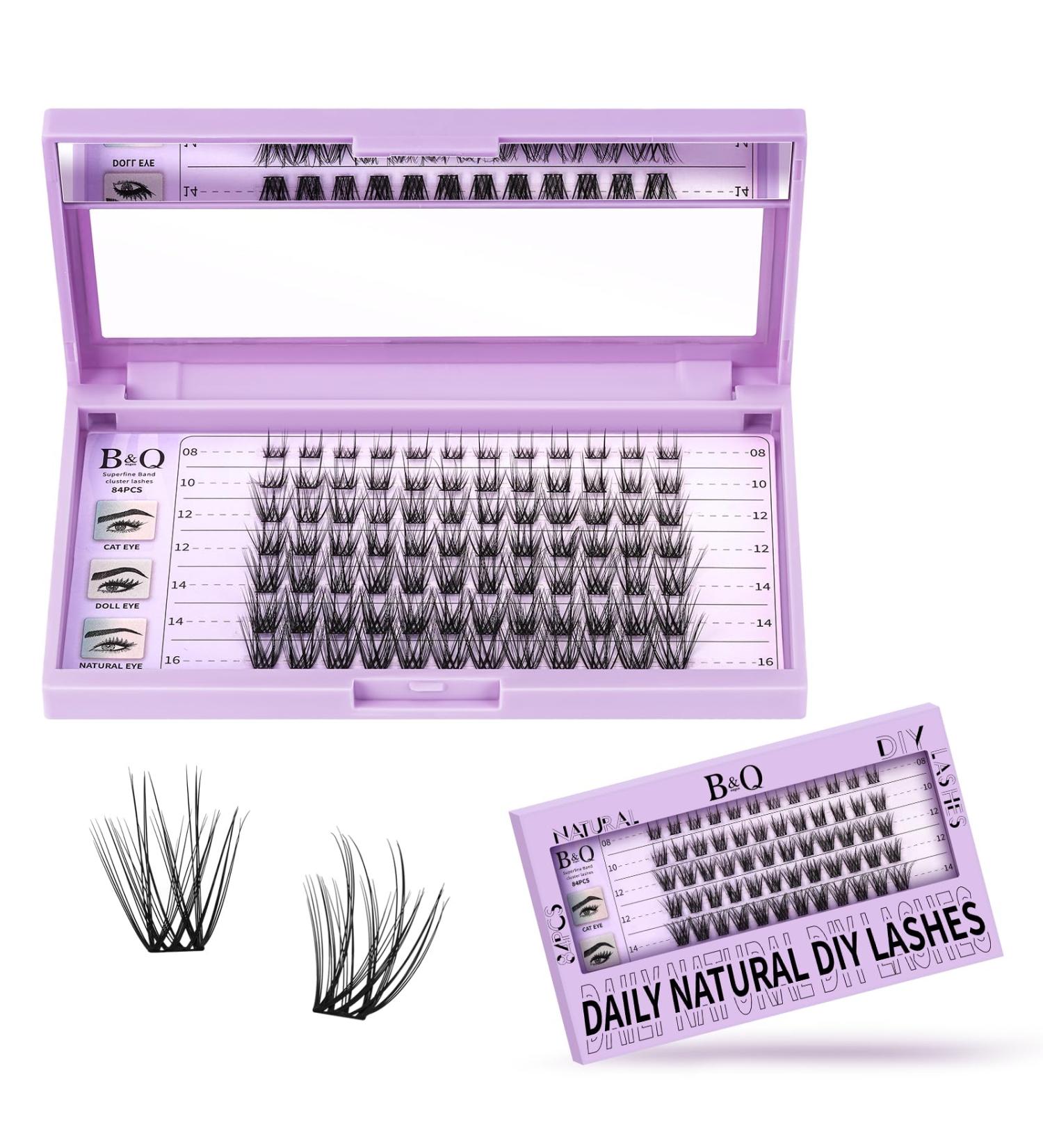 Shop 84 PCS Eyelash Extensions Z06 B & Q - DIY Individual Lashes Reusable Clusters for Beginners - Perfect for Home Application! - Buy Online on GoSupps.com
