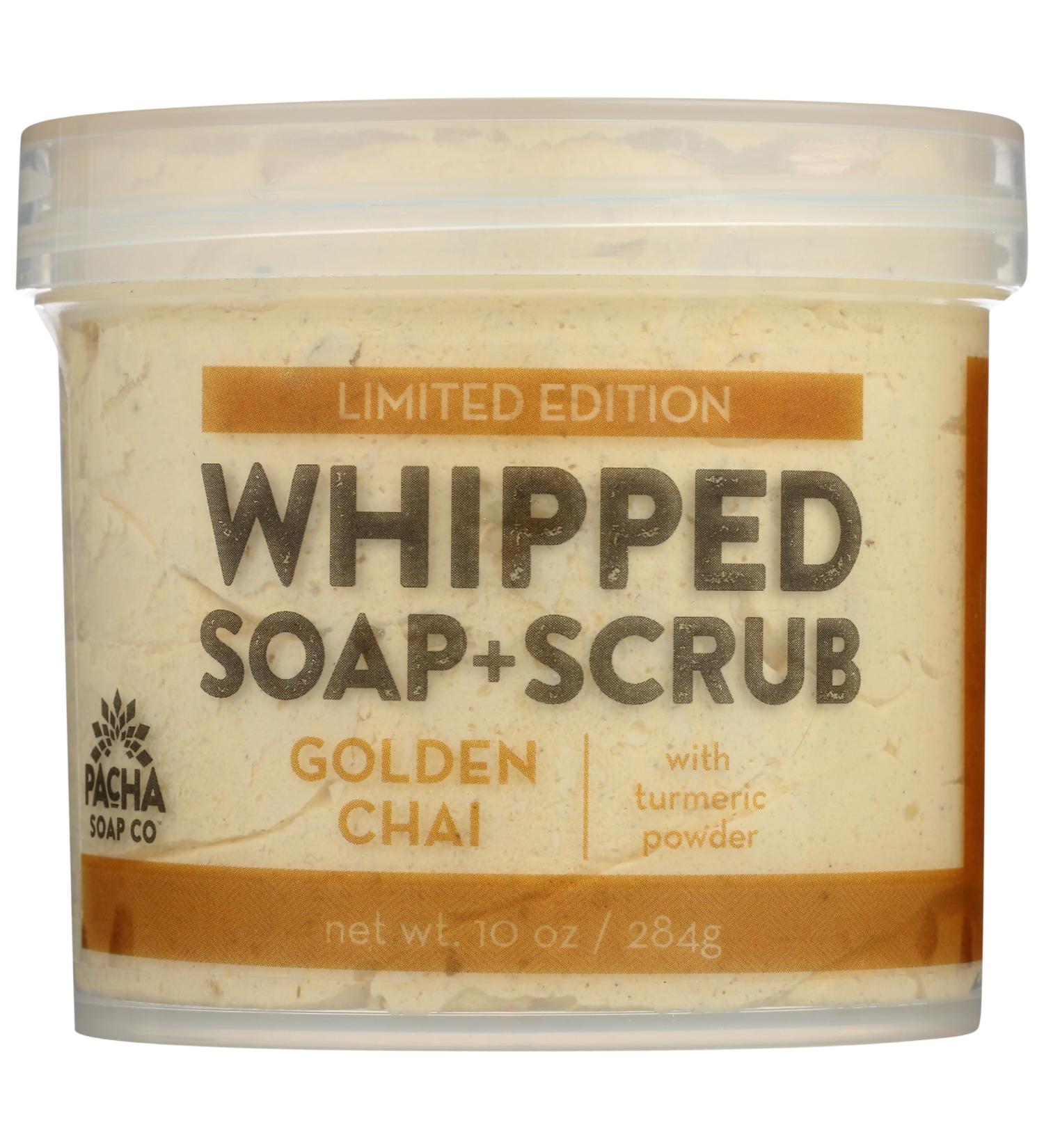 PACHA SOAP Golden Chai Whipped Soap & Scrub - Luxurious 10 OZ Exfoliating Body Care | Natural Ingredients - Buy Online on GoSupps.com