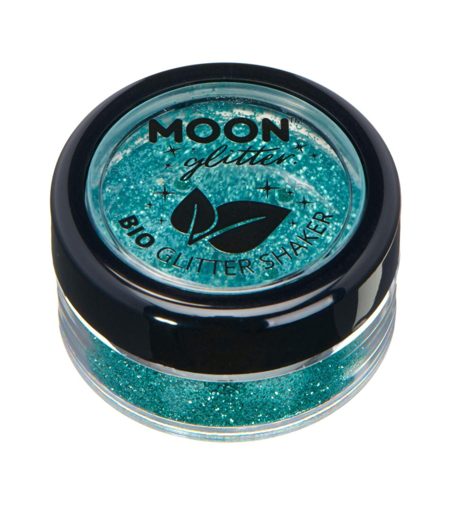 Biodegradable Eco Glitter Shaker by Moon Glitter - Turquoise 5g | Bio Festival Makeup for Face, Body, Nails, Hair, Lips - Buy Online on GoSupps.com