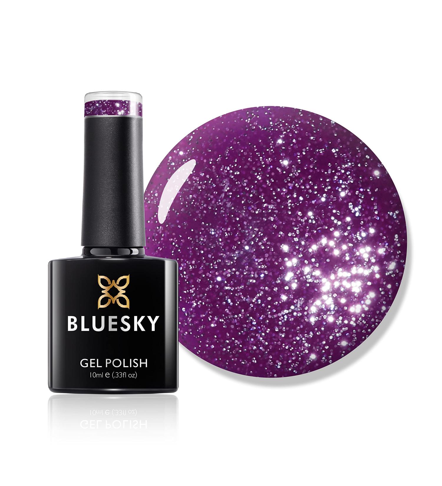 Bluesky Gel Nail Polish Mulled Wine CS29 Purple Glitter Long Lasting Chip Resistant 10 ml (Requires Drying Under UV LED Lamp) - Buy Online on GoSupps.com