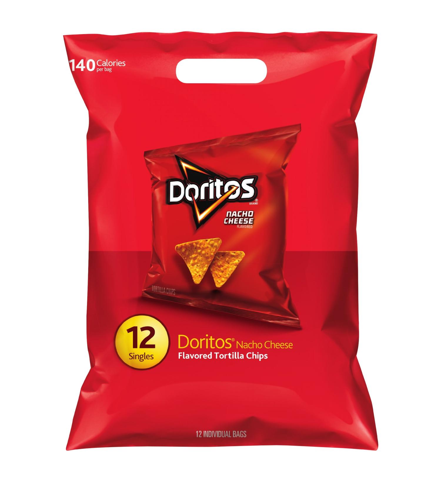 Doritos Nacho Cheese 1oz - 12 Pack | Crunchy Tortilla Chips | Snack Size Pack of 12 - Buy Online on GoSupps.com