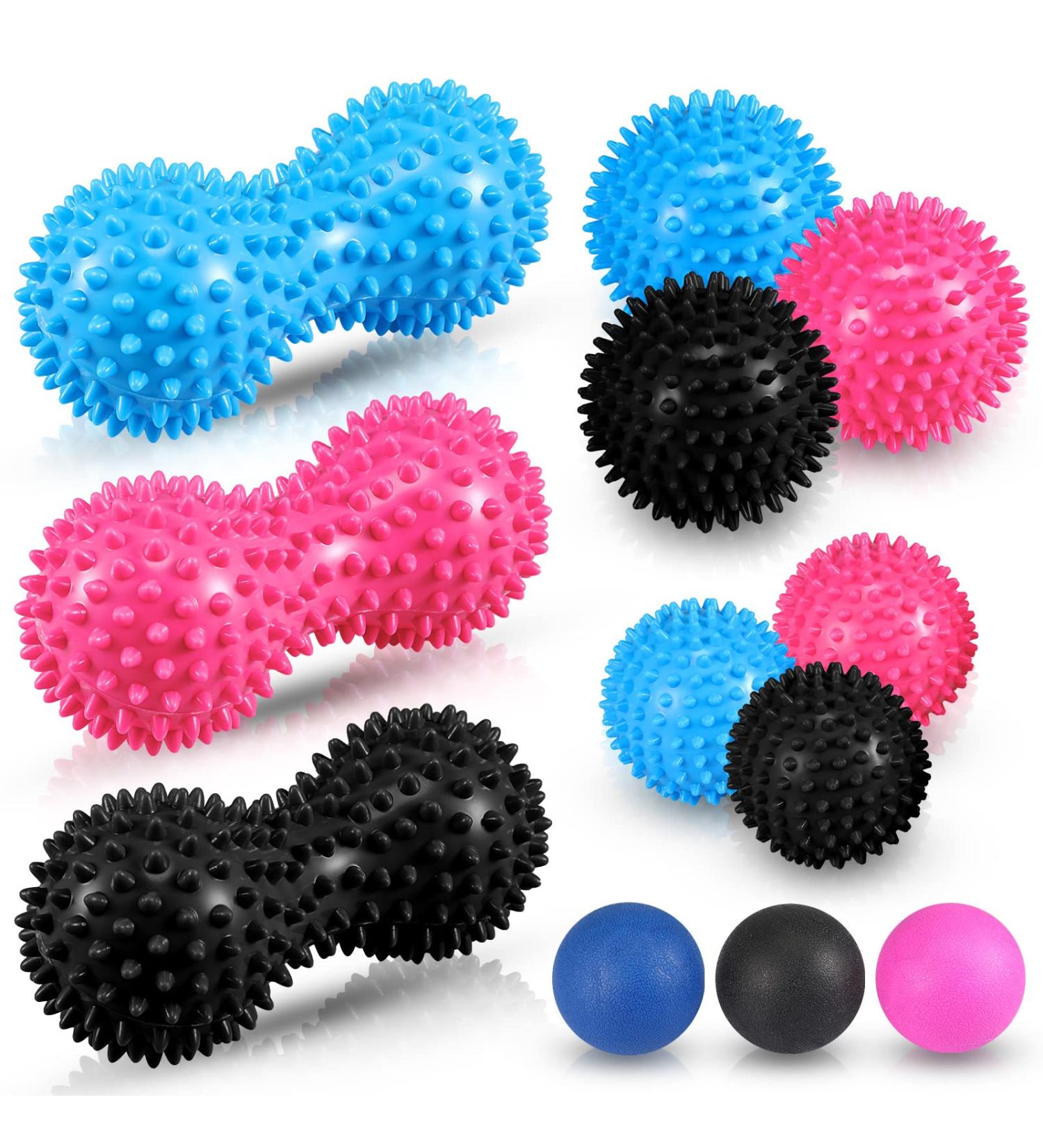 12-Piece Fascia & Massage Ball Set | Hedgehog Balls for Deep Tissue Relief - Back Legs Feet & Hands - Buy Online on GoSupps.com