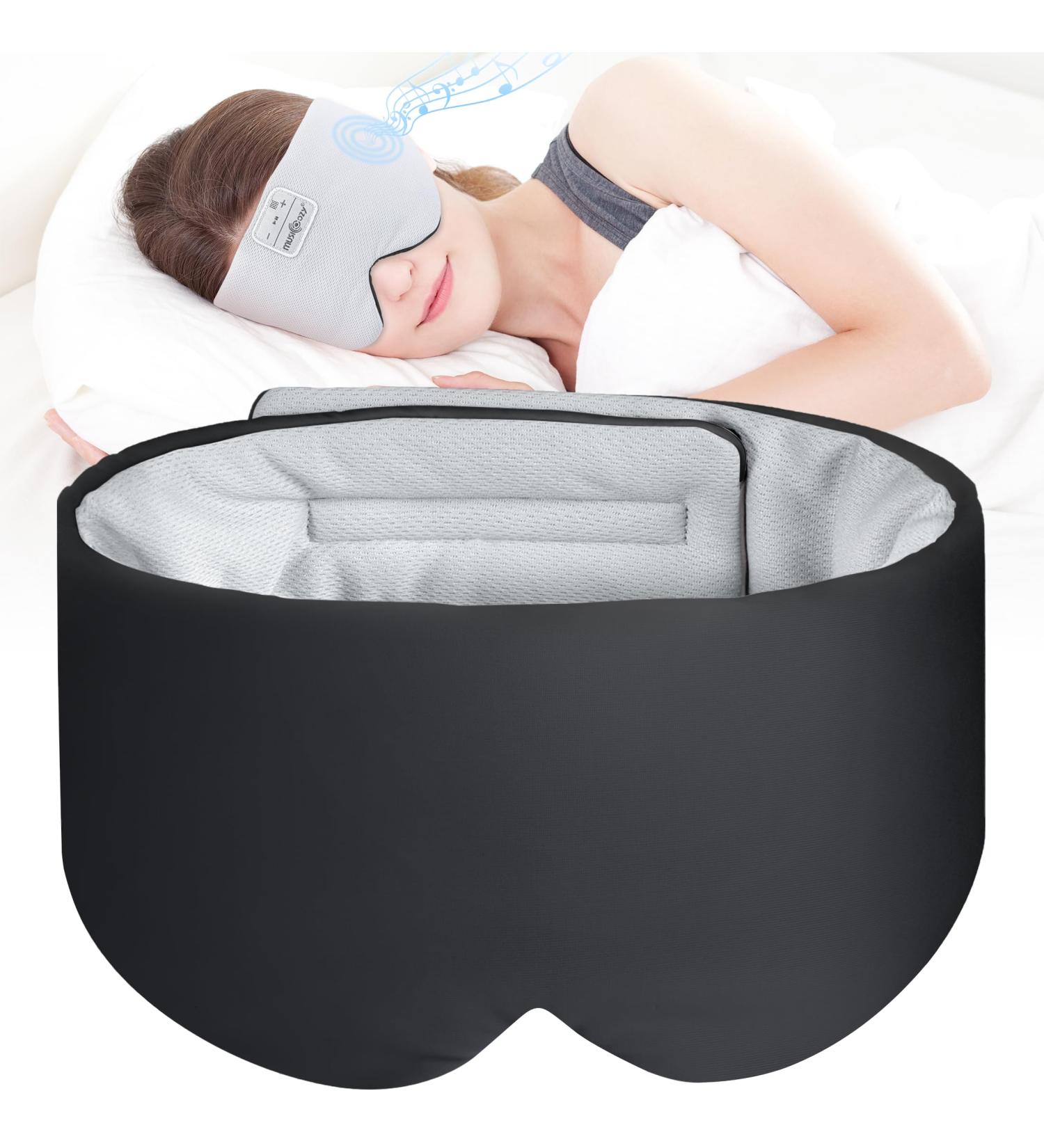 MUSICOZY Bluetooth Sleep Mask & Headphones - Ice Silk Eye Mask for Total Darkness Perfect Gift for Men & Women (Black - Buy Online on GoSupps.com