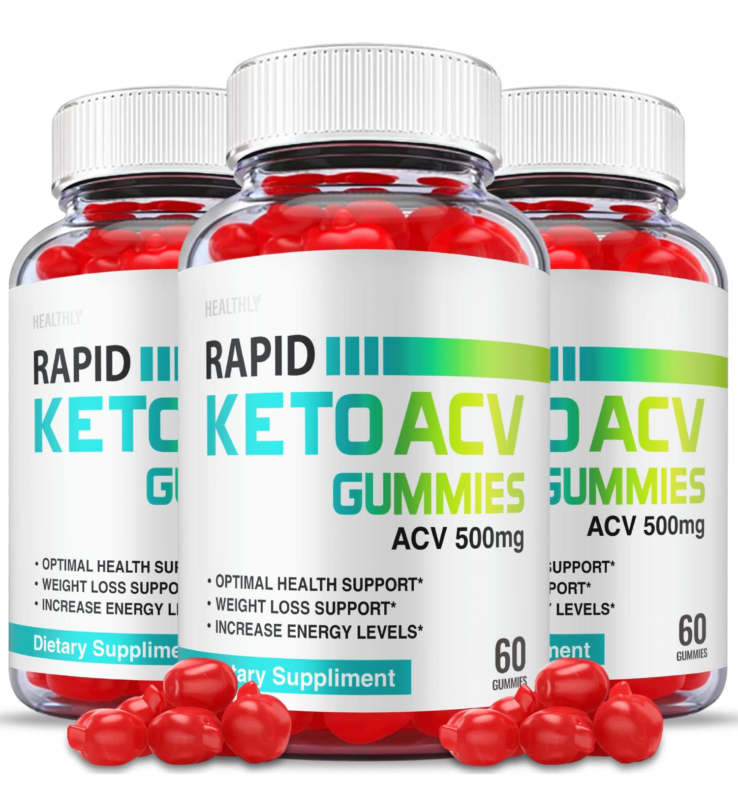 (3 Pack) Rapid Keto Gummies - Advanced Formula Vegan with ACV & B12 - 180 Gummies - Buy Online on GoSupps.com