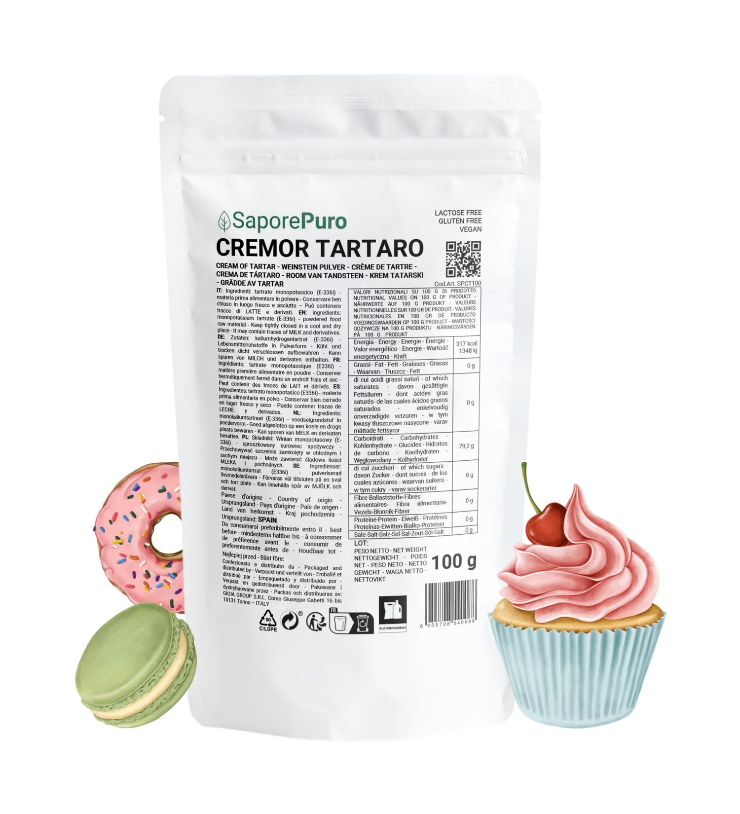 Saporepuro Cream of tartar 100 g - Buy Online on GoSupps.com