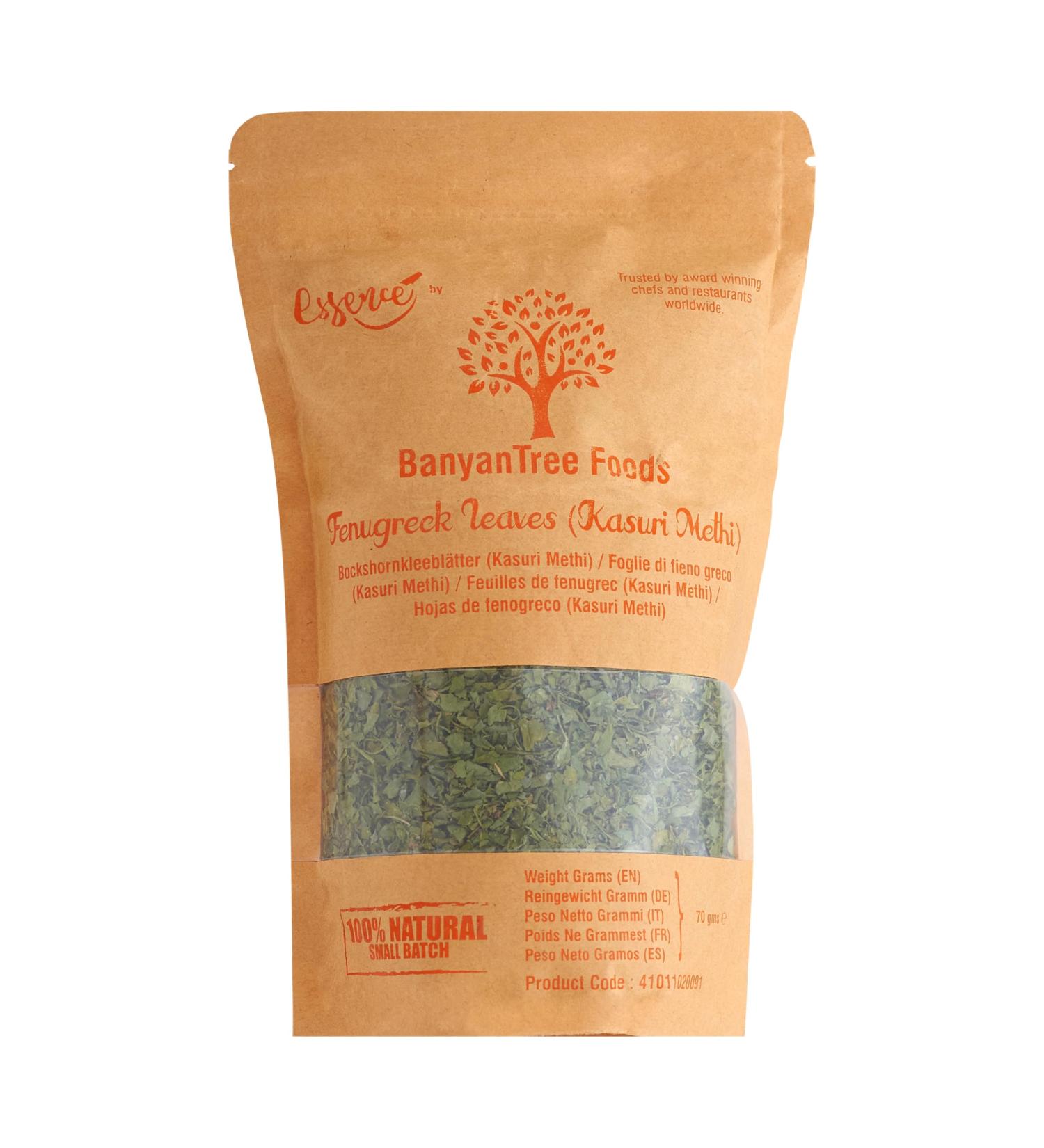 BanyanTree Foods Premium Kasuri Methi (Premium Dried Fenugreek Leaves 70g) All Natural Indian Origin 70 g (Pack of 1)