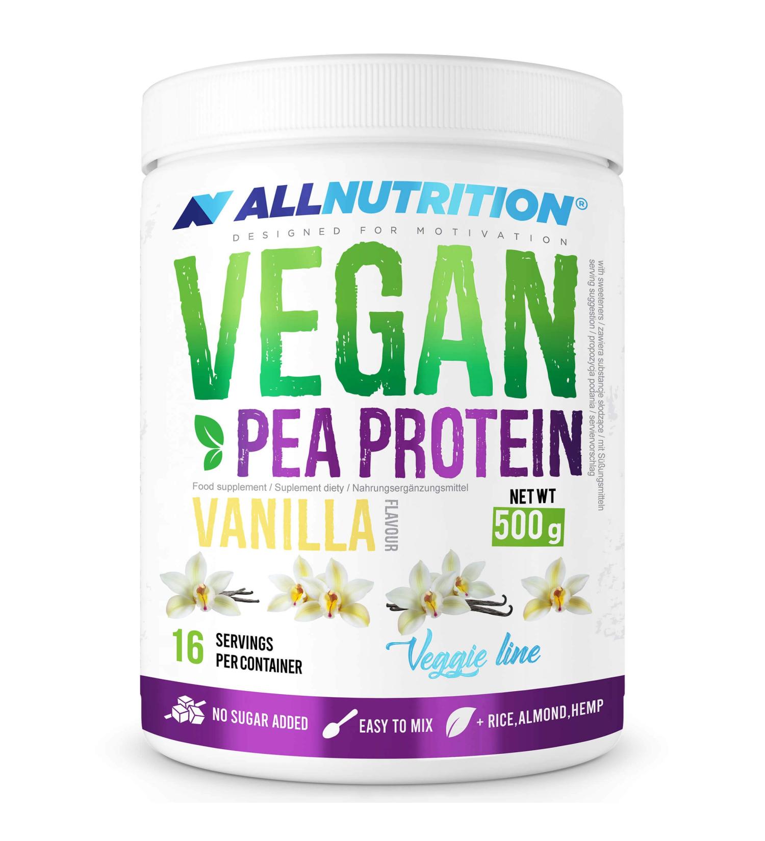 Allnutrition Vegan Pea Protein Vanilla 500g - Plant-Based Protein Powder - Buy Online on GoSupps.com