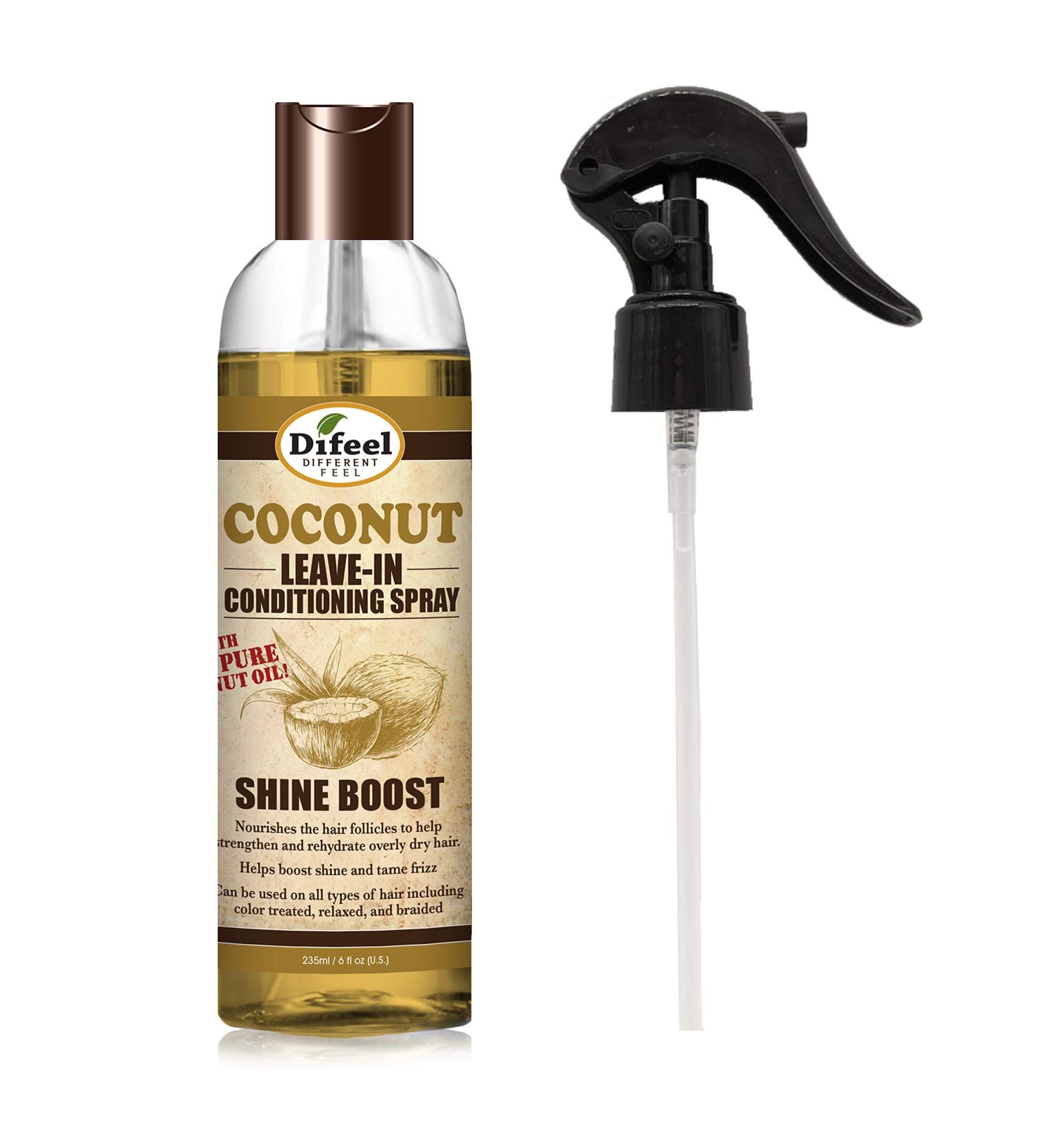 Difeel Shine Boost Leave-In Conditioning Treatment - 100% Pure Coconut Oil 6 oz | International Shipping Available - Buy Online on GoSupps.com