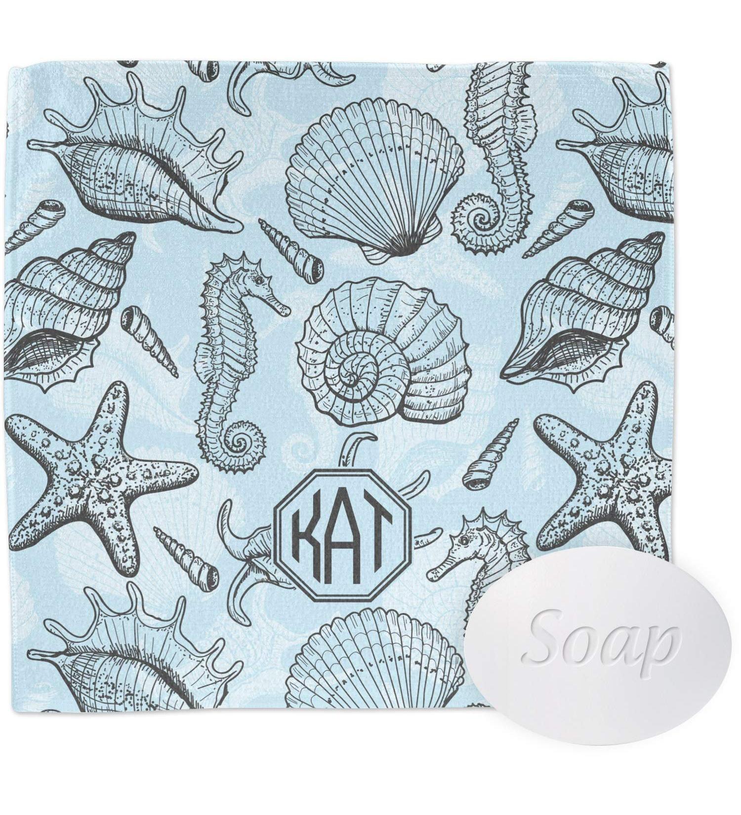 YouCustomizeIt Personalized Sea-blue Seashells Washcloth