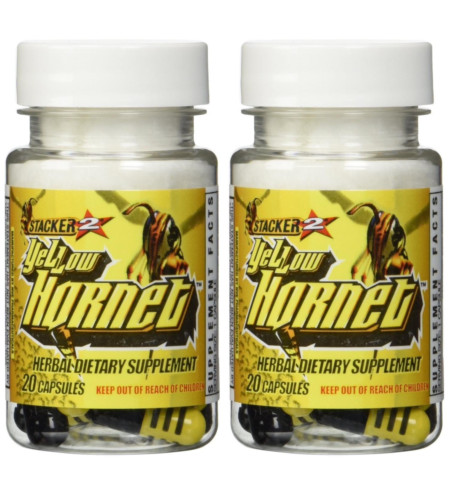 Stacker 2 Yellow Hornet Ephedra Free - 2 Bottles (40 Capsules) - Buy Online on GoSupps.com