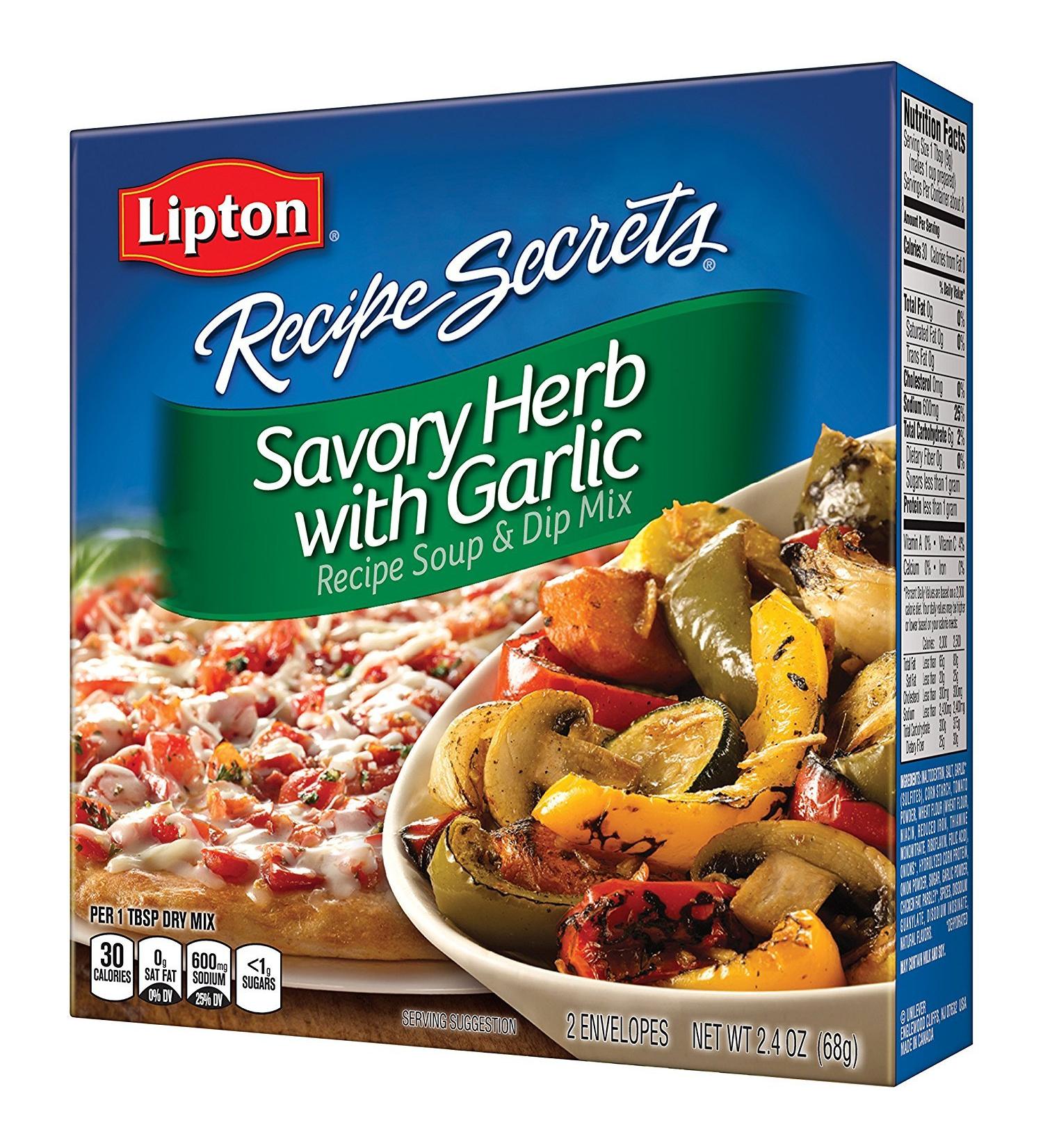 Lipton Recipe Secrets Recipe Soup & Dip Mix Savory Herb with Garlic 2 envelopes 2.4 oz (Pack of 4)