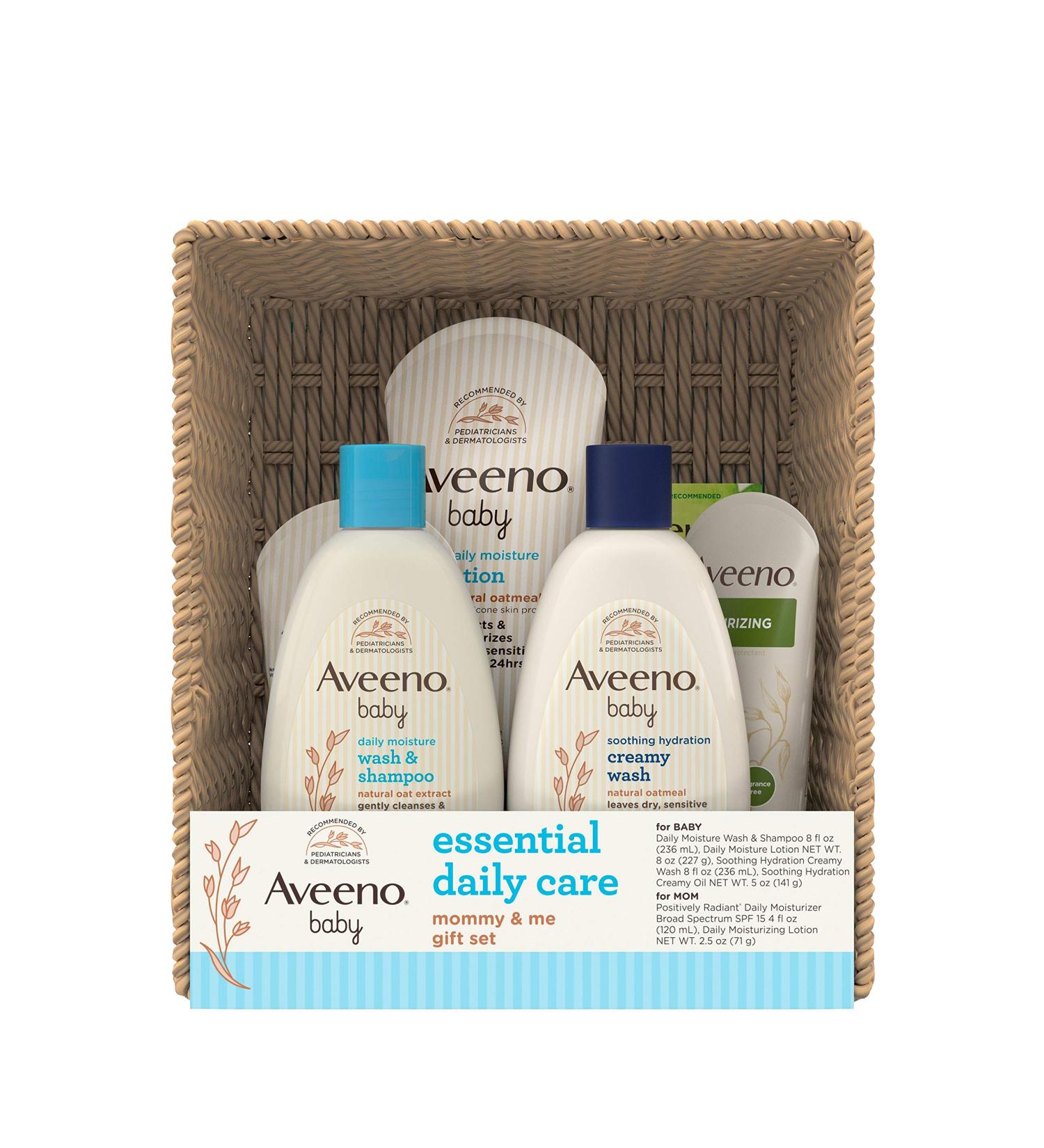 Aveeno Baby Essential Daily Care Gift Set for Baby & Mommy | Perfect Baby Shower Gift - Buy Online on GoSupps.com
