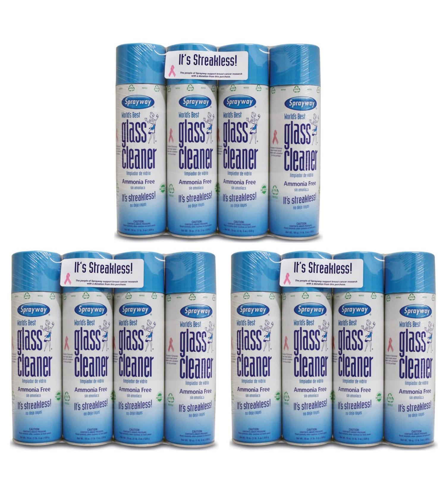 Sprayway 443331 Ammonia Free Glass Cleaner 19 Oz. (4-Pack) (Packaging May Vary) (Pack of 12 Spray) - Buy Online on GoSupps.com