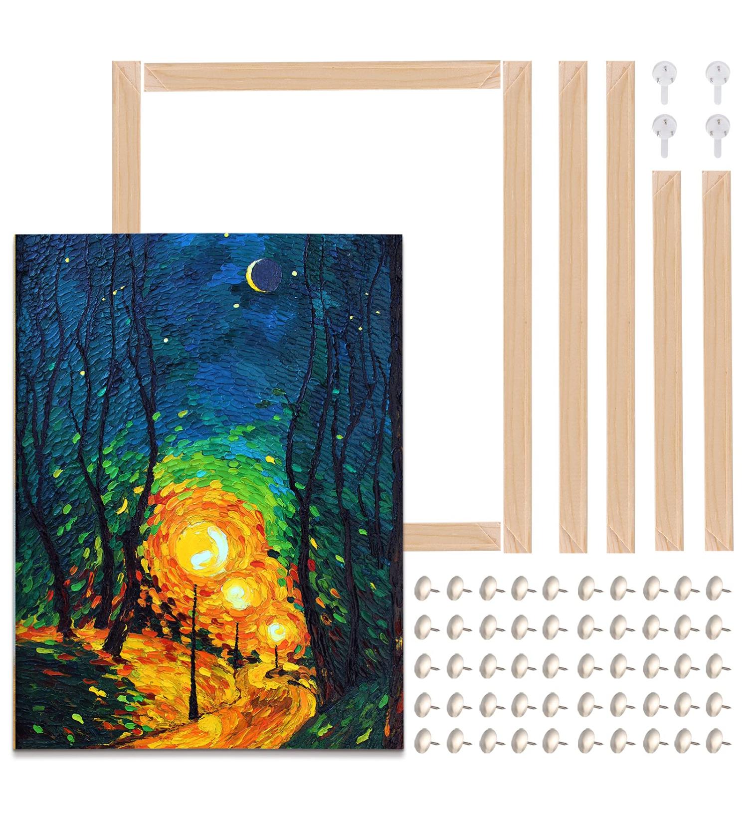 Caydo 2 Pack 12x16 Inch Canvas Stretcher Bars Kit for Prints, Oil Paintings, Paint by Numbers - Removable Wooden Frames for Posters - Buy Online on GoSupps.com