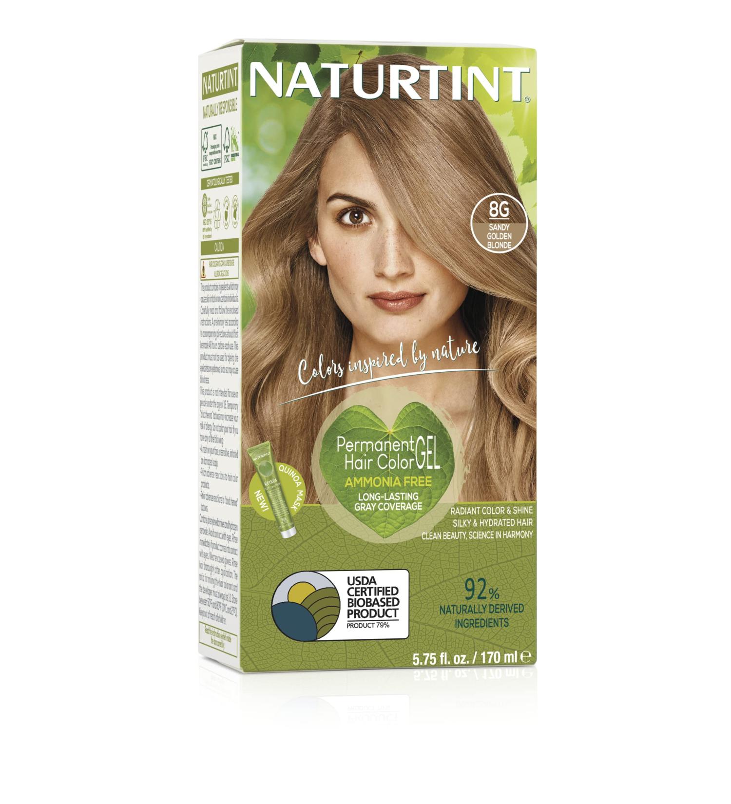 Naturtint 8G Sandy Golden Blonde Hair Color - 100g (1 Pack) | Premium Vegan & Ammonia-Free Dye - Buy Online on GoSupps.com