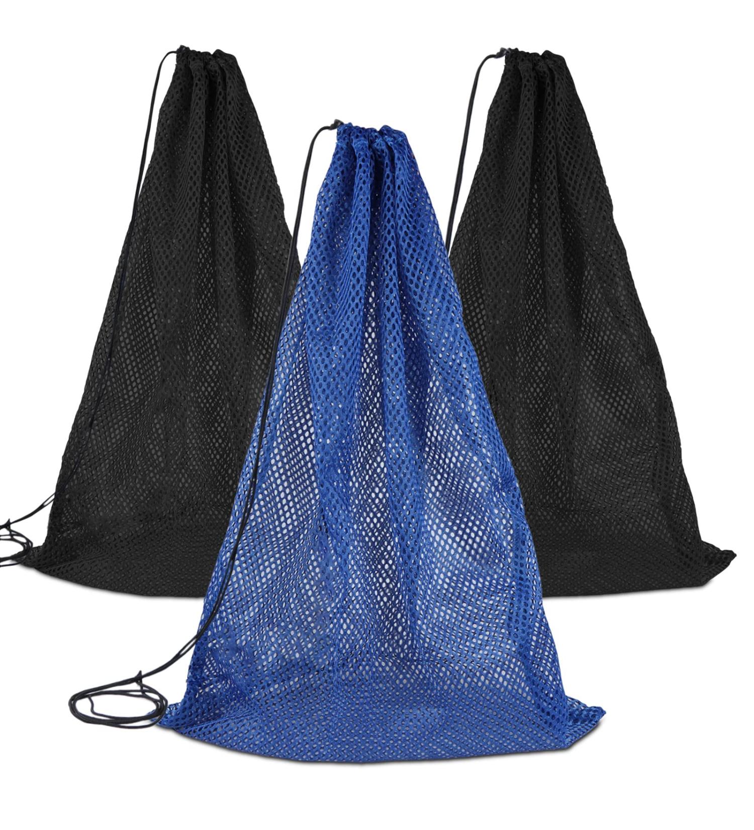 ROKOXIN 3 Pack Mesh Gear Bag | Oversized Drawstring Net Bag for Snorkel, Scuba, Swim, Dive Gear | Ideal for Sports Equipment, Gym, Beach, Toys, Balls, Laundry | 27 x 19 | Durable and Convenient - Buy Online on GoSupps.com