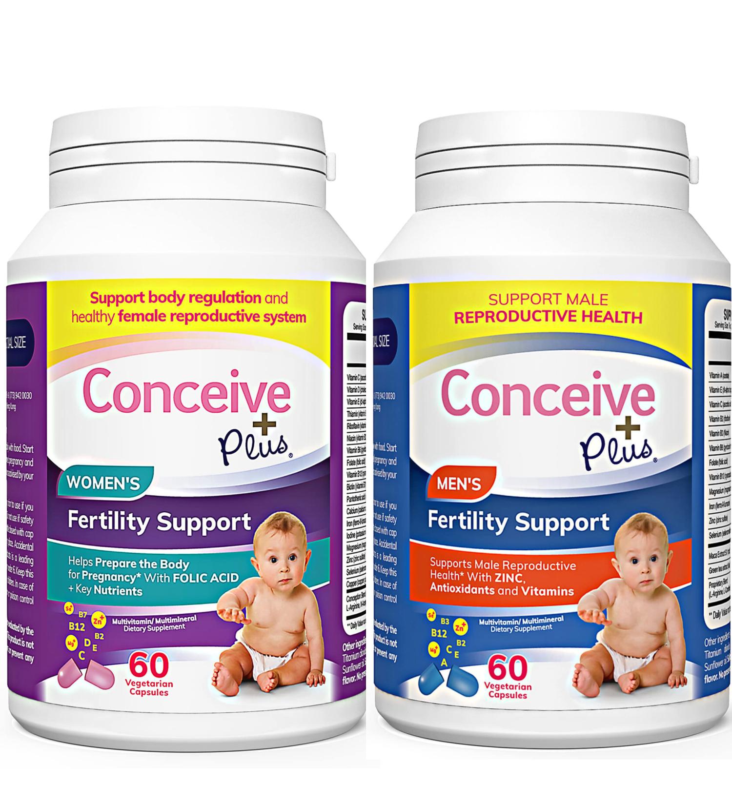 CONCEIVE PLUS His + Hers Fertility Supplements Prenatal Conception Vitamins Bundle for Couples Trying to Conceive - Buy Online on GoSupps.com
