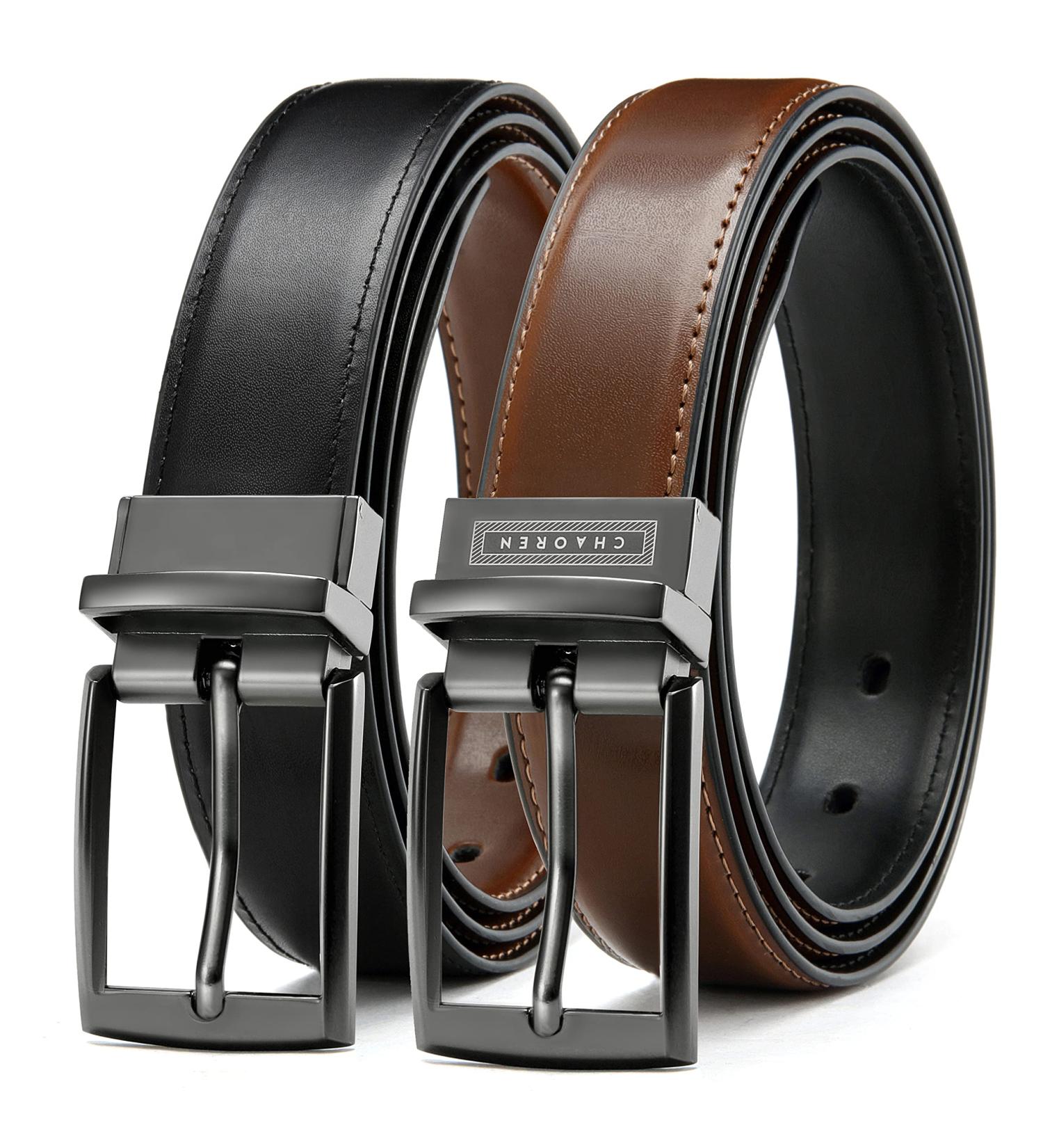 Reversible Women's Leather Belt CR 1.25 - Black/Brown Gun-Burnt Umber 39-41 (16-18 Pants) - Trim to Fit - Buy Online on GoSupps.com