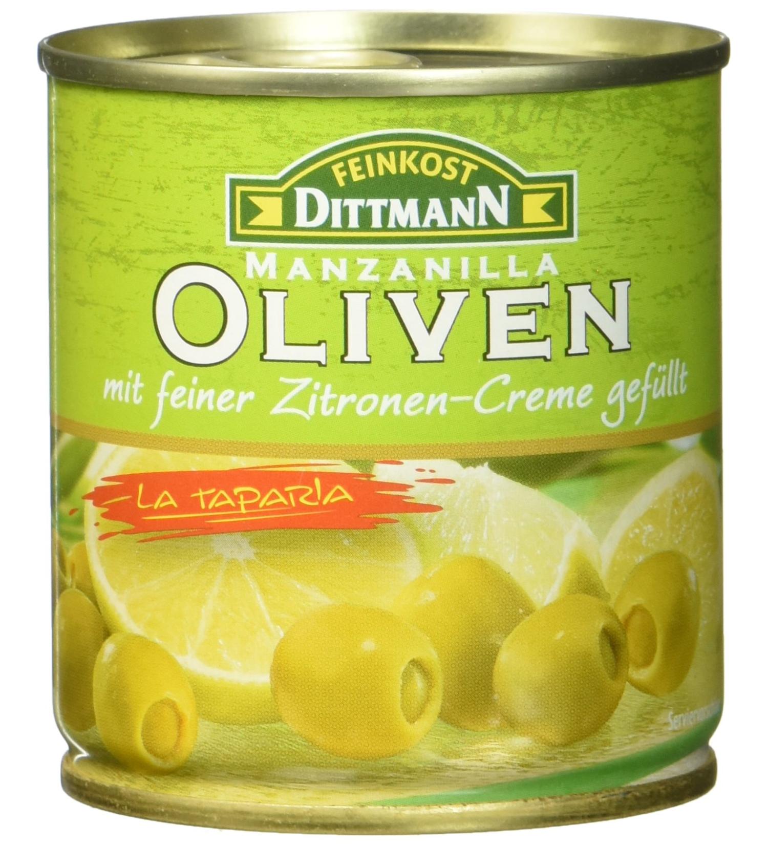 Feinkost Dittmann Lemon Cream Filled Olives - 8 Pack (8 x 85g) | Gourmet International Snacks - Buy Online on GoSupps.com