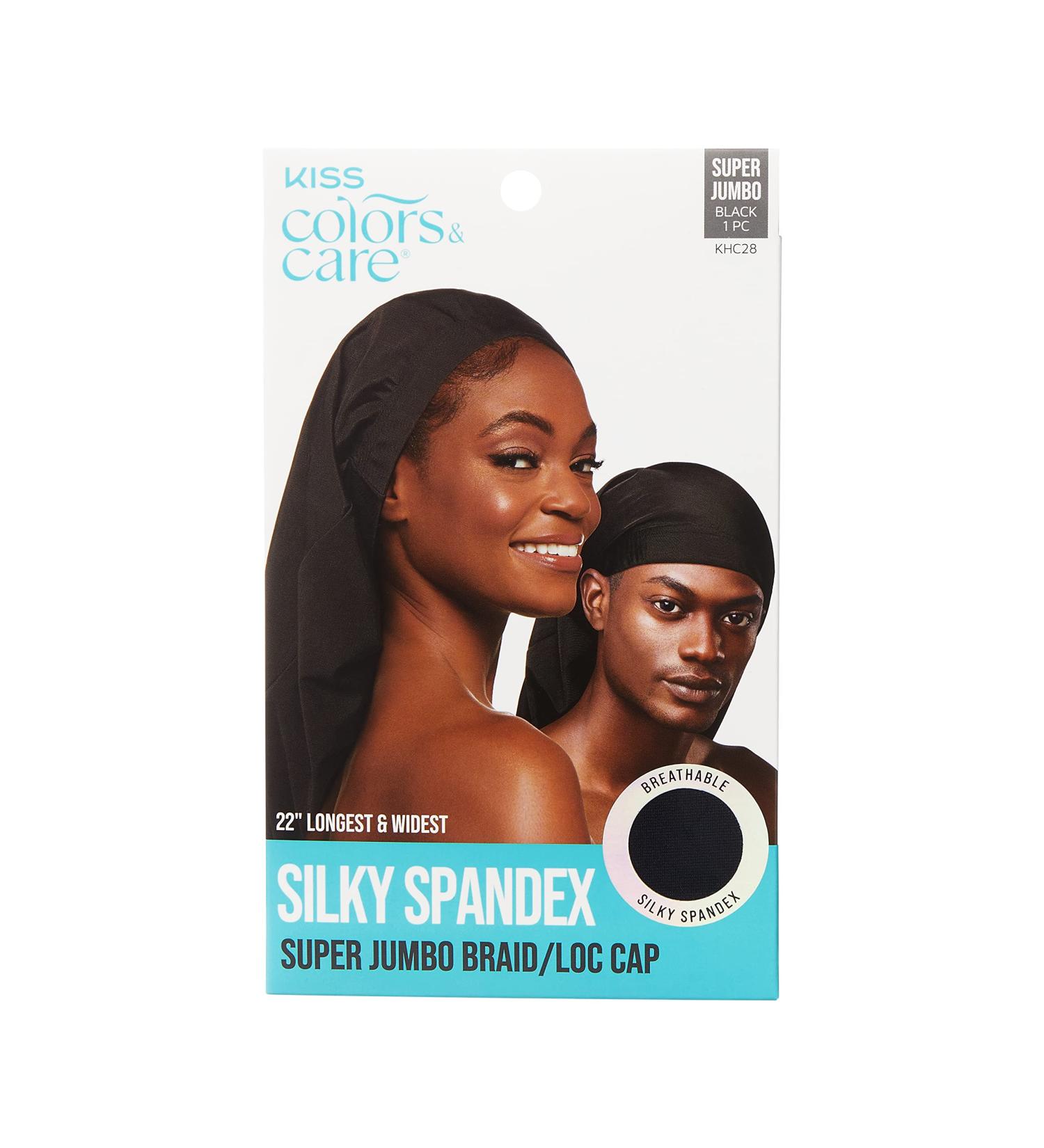 KISS COLORS & CARE Super Jumbo Spandex Braid/Loc Cap - Stretchy & Mark-Free for Protective Styles - Black - Buy Online on GoSupps.com