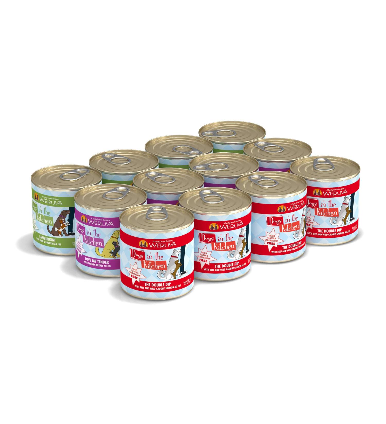 Weruva Dogs in the Kitchen Doggie Dinner Dance Variety Pack 10oz (Pack of 12) | Grain-Free Natural Canned Wet Dog Food - Buy Online on GoSupps.com