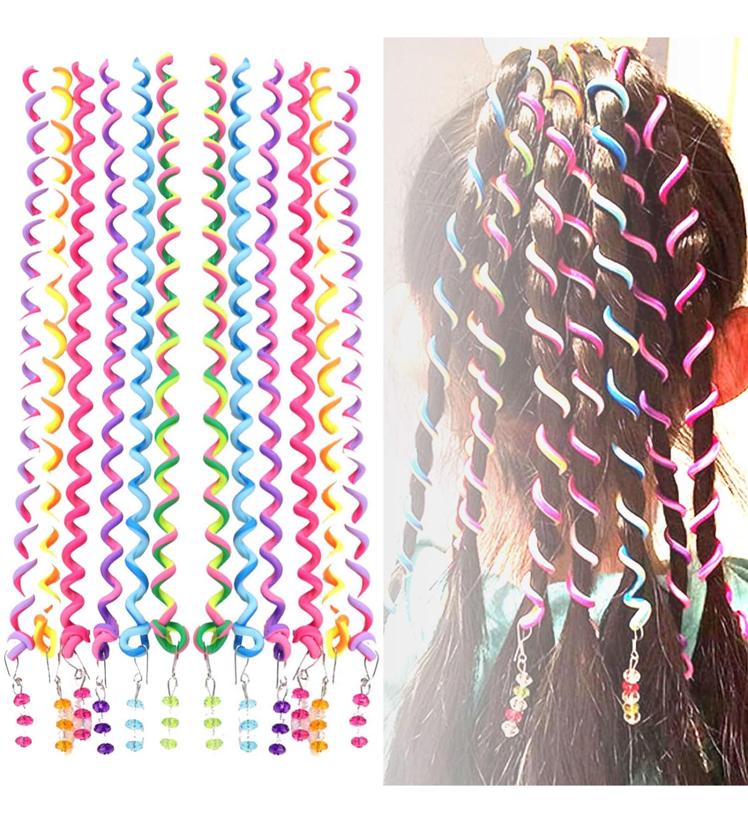 12 Pieces Hair Braids for Children Hair Elastics with Colorful Twist Elastic Hair Recce for Children DIY Hair Accessories for Children - Buy Online on GoSupps.com