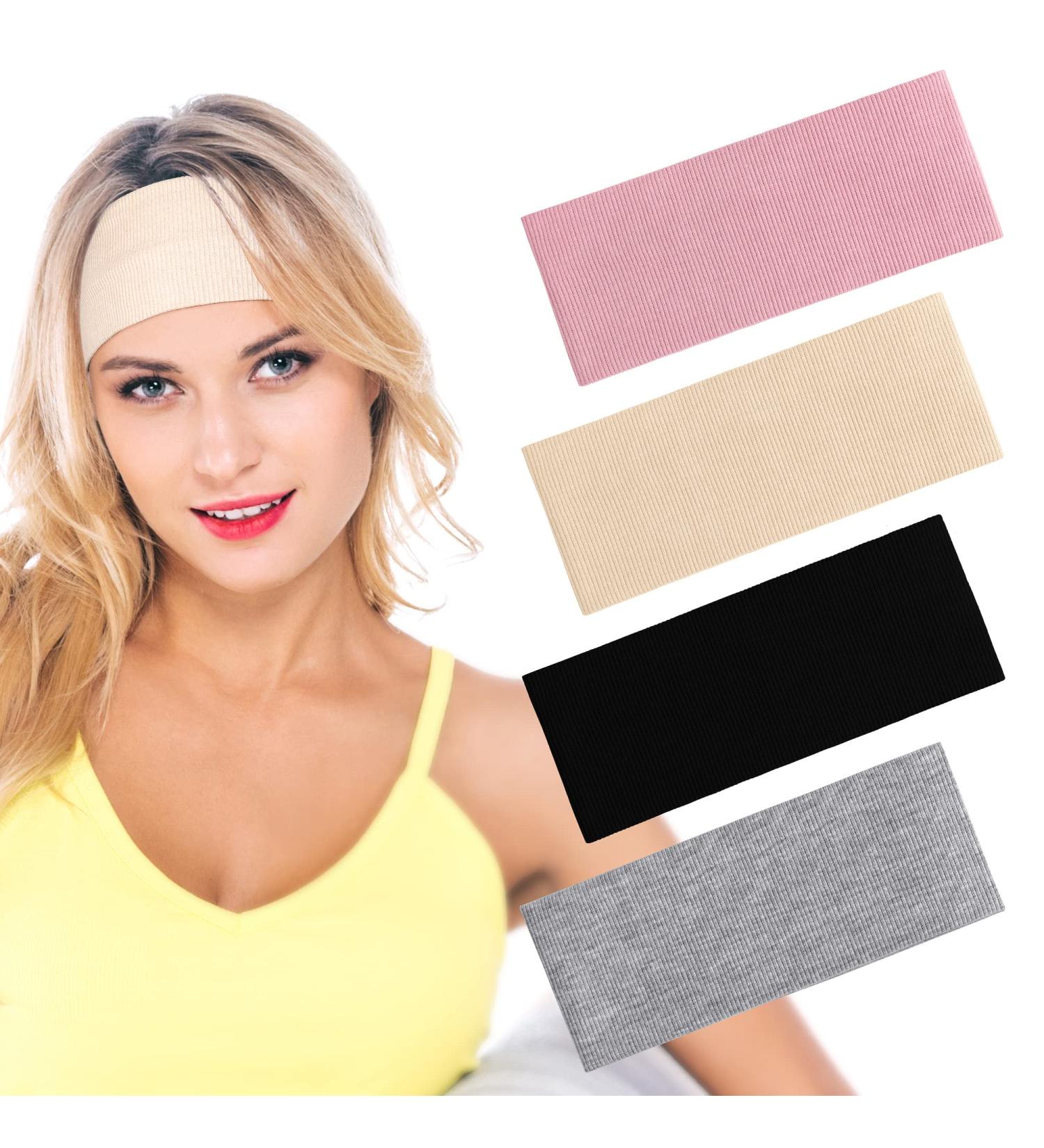 DRWSSR Sports Headbands for Women - Non-Slip Elastic Yoga Headbands (4pcs) - Buy Online on GoSupps.com