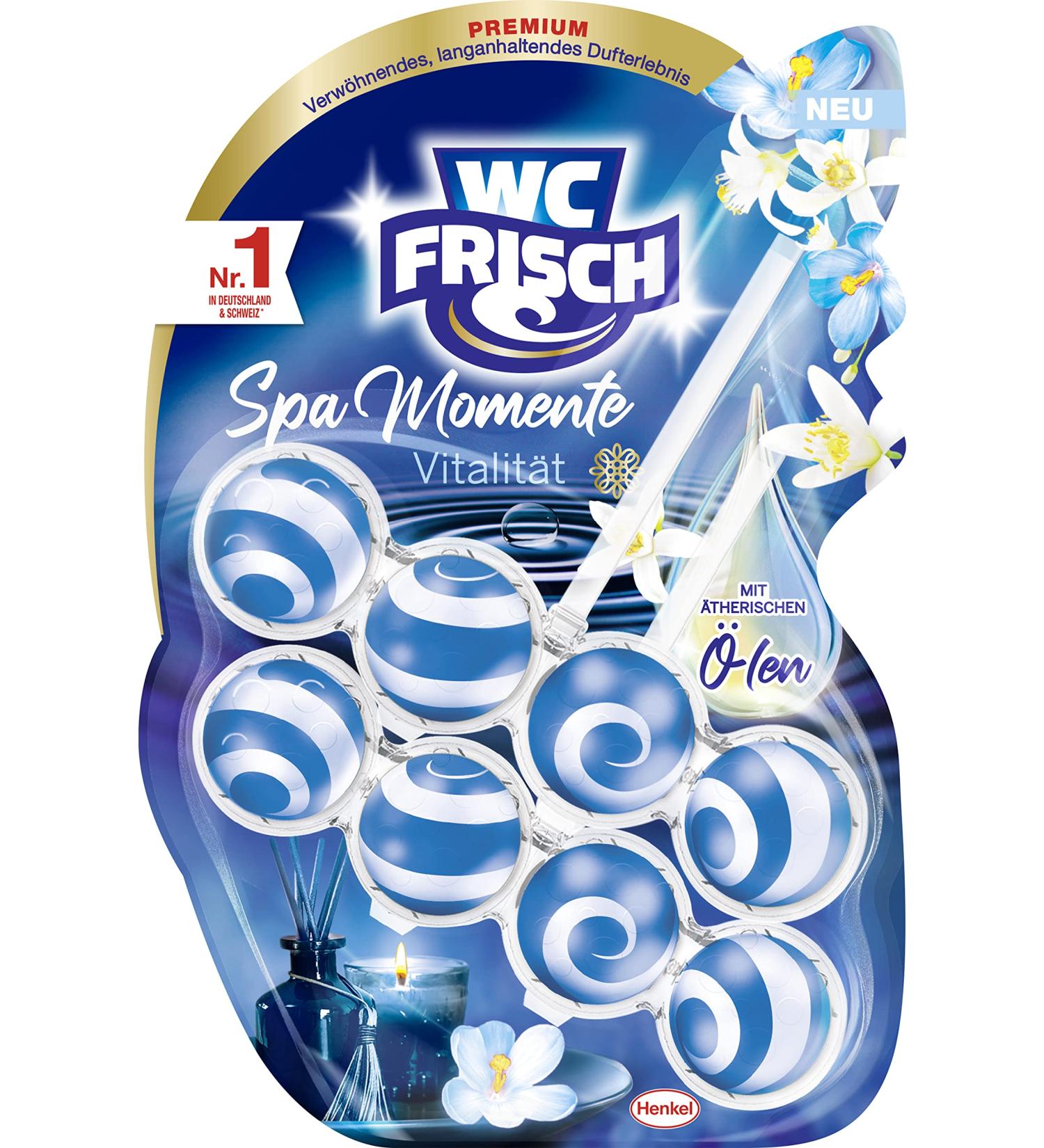 Toilet Fresh Spa Moments Vitality Toilet Stone (2x50g) - Luxurious Essential Oils for Long-Lasting Fragrance - Buy Online on GoSupps.com