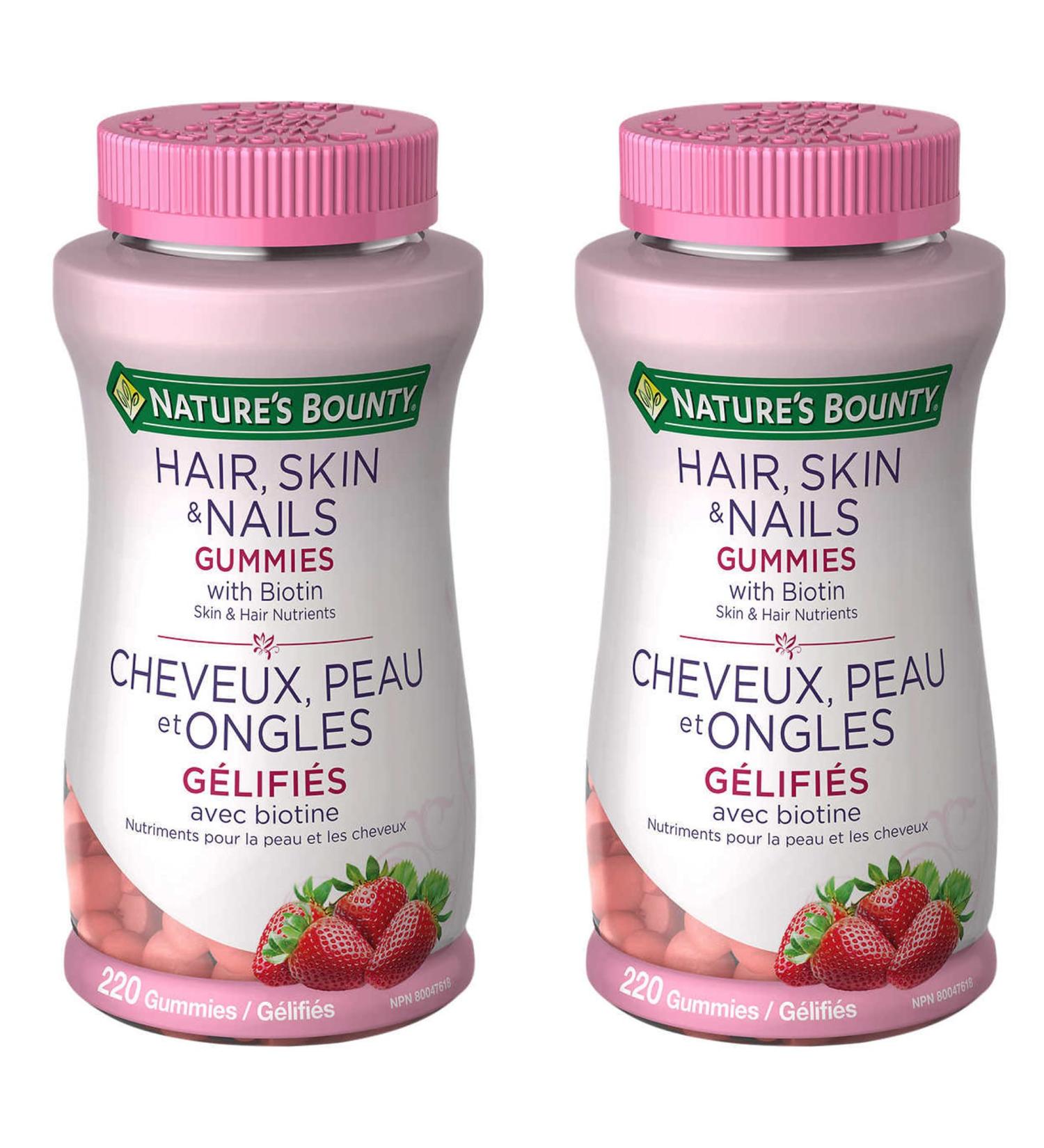 Nature's Bounty Hair Skin & Nails Gummies with Biotin - 220 Gummies x 2 Pack - Total 440 Gummies - Buy Online on GoSupps.com