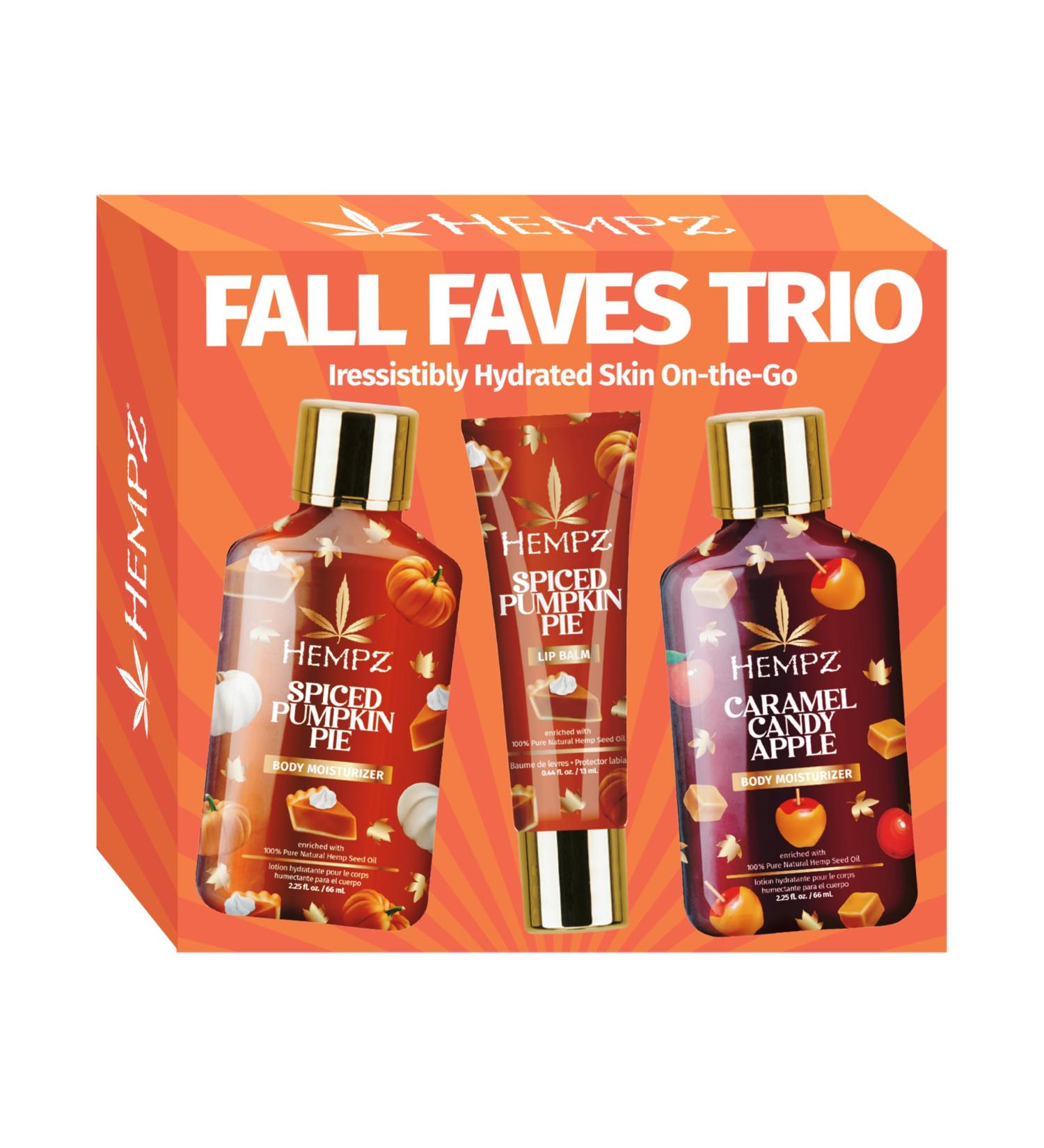 Hempz Fall Faves Trio Lotion & Lip Balm Set Limited Holiday Run Moisturizing and Nourishing Gift Pack Travel Size - Buy Online on GoSupps.com