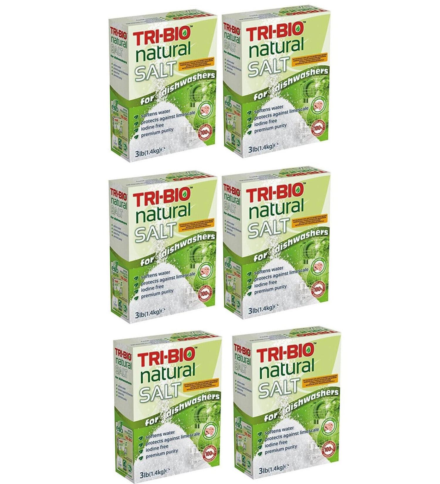 Case of 6 x Tri-Bio Natural Dishwasher Salt 3lb (1.4kg) - Buy Online on GoSupps.com