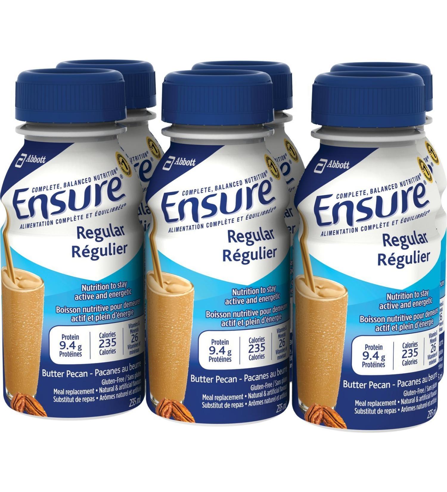Ensure Regular Nutritional Supplement Shake Nutrition To Stay Active And Energetic Butter Pecan 6 x 235-mL Bottles Butter Pecan 235 ml (Pack of 6)