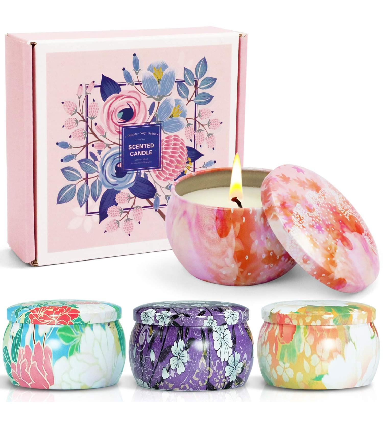 La Bellef e Fragrance Candles Set - Vegan Soy Wax Aromatherapy Gift for Mama Birthdays Weddings & More | Set of 4: Lavender Whistle Rose Cinnamon Apple - Buy Online on GoSupps.com
