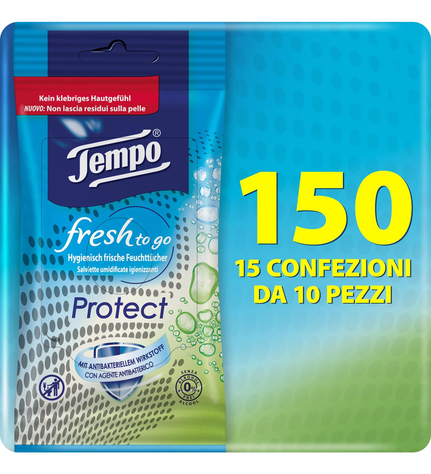 Tempo fresh to go Protect giant pack 15 pieces fresh 150 pieces (1 pack)