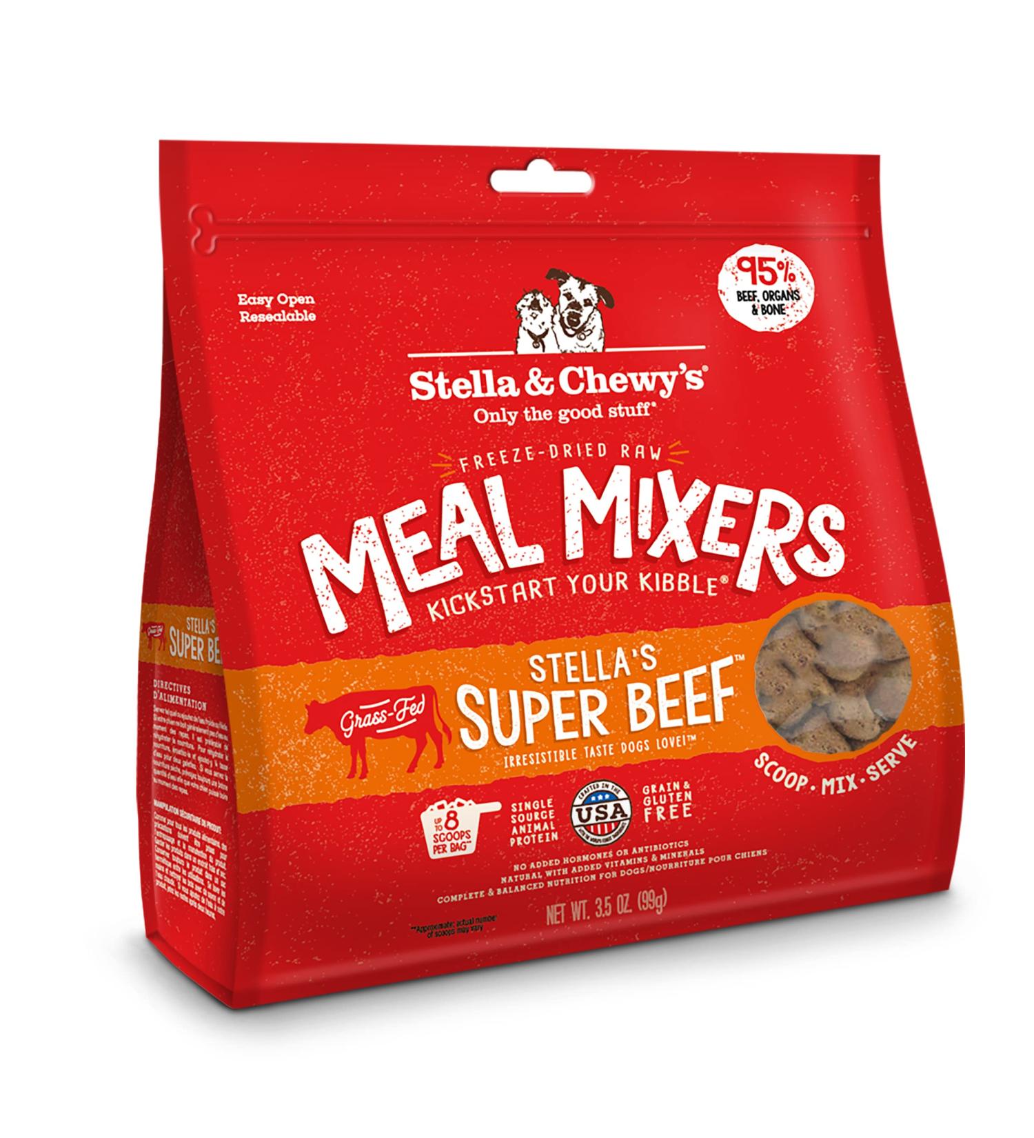 Stella & Chewy's Freeze-Dried Raw Stella's Super Beef Meal Mixers Grain-Free Dog Food Topper