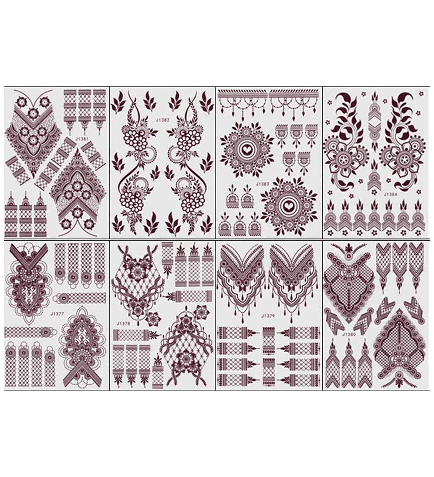 Fovolat Brown Lace Body Sticker | Waterproof Temporary Body Stickers Adhesive Body Stencils Markers For Shopping Reunions Club Nights Halloween - Buy Online on GoSupps.com