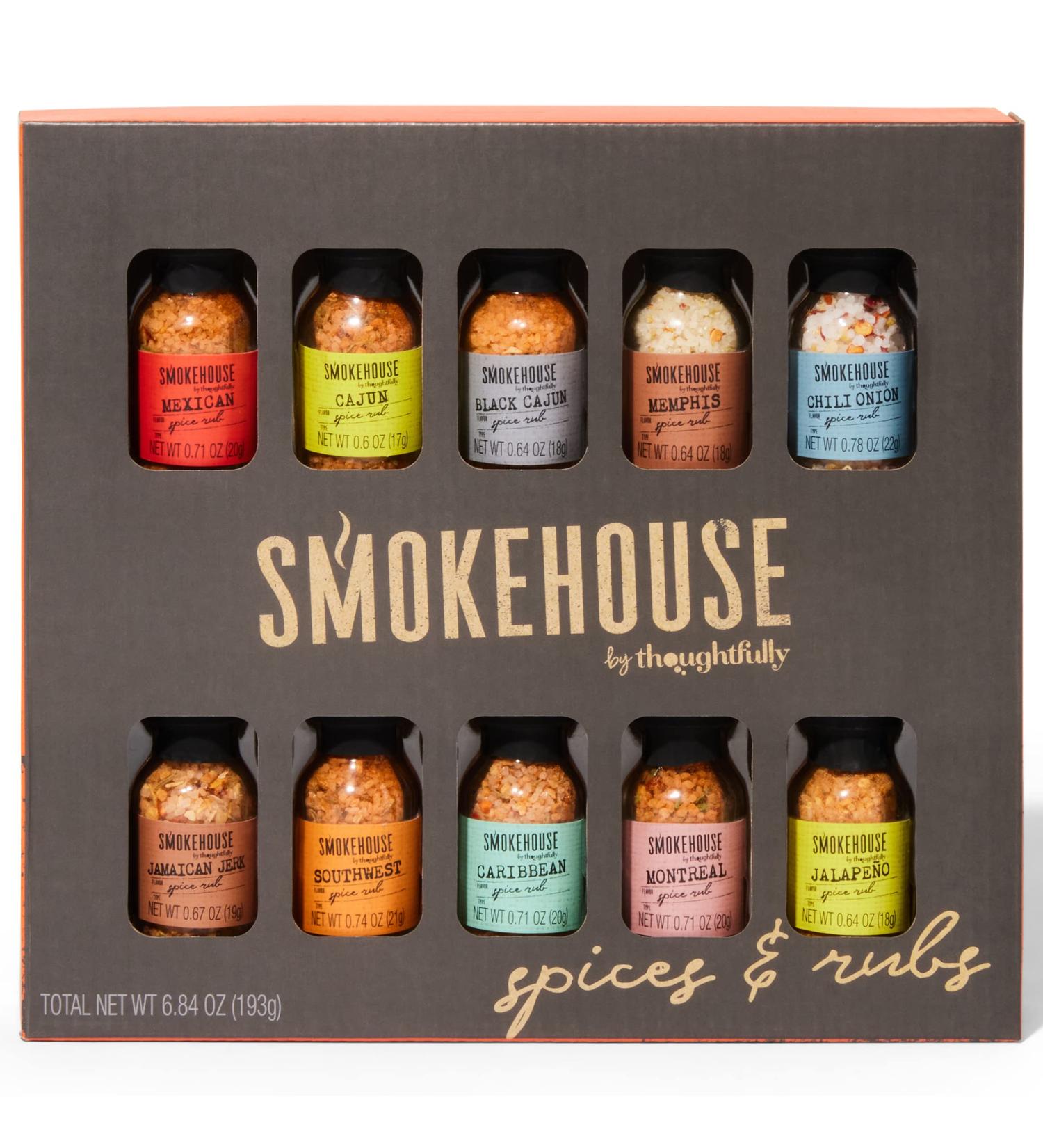 Smokehouse by Thoughtfully Set d' pices gourmet pour grillades en mini bouteilles en verre v g talien et v g tarien avec des saveurs incluant Cara bes Jerk jama cain et plus paquet de 10 - Buy Online on GoSupps.com