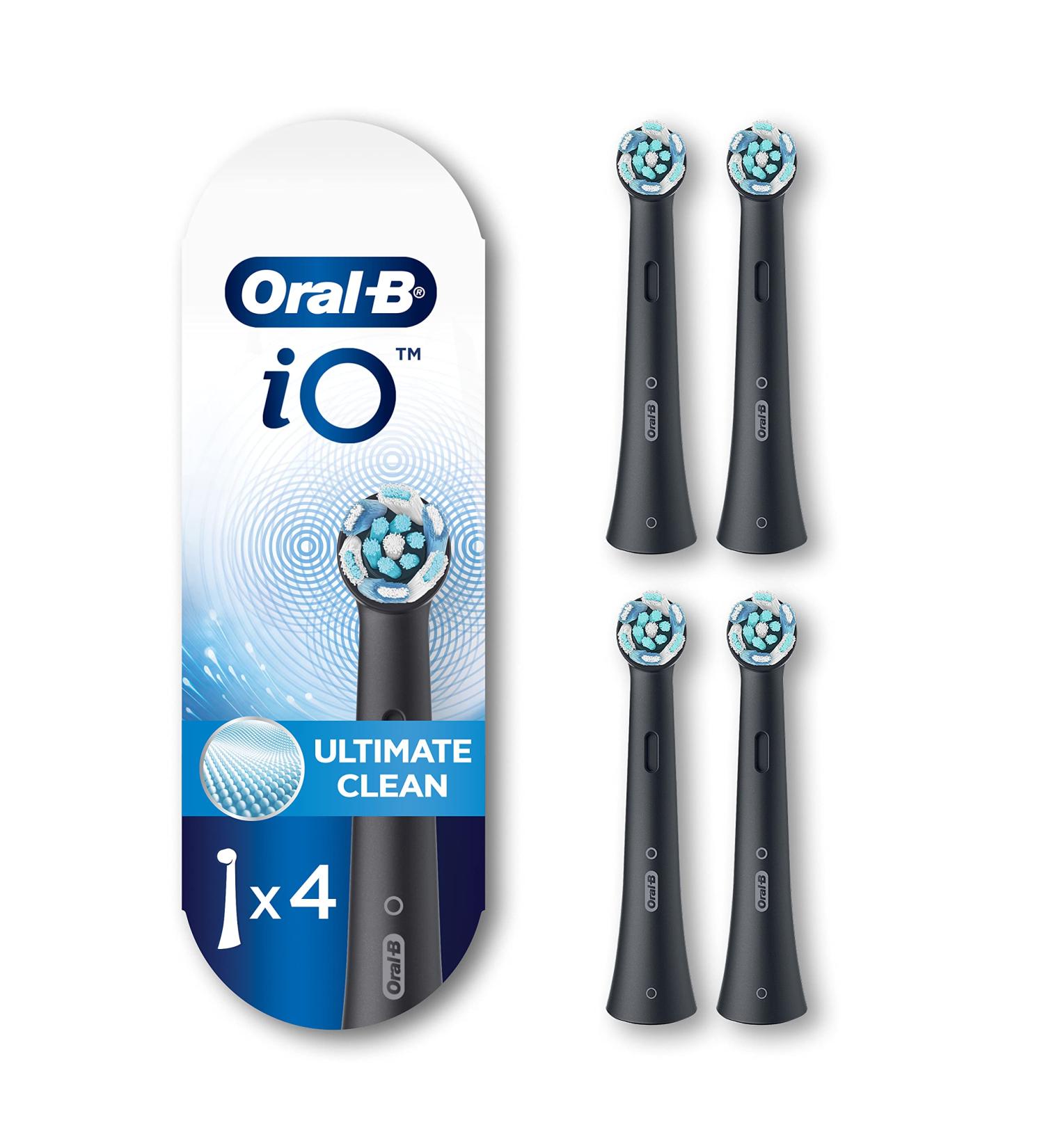 iO Series Ultimate Clean Replacement Brush Head for Oral-B iO Series Electric Toothbrushes - Black (Pack of 4) - Buy Online on GoSupps.com