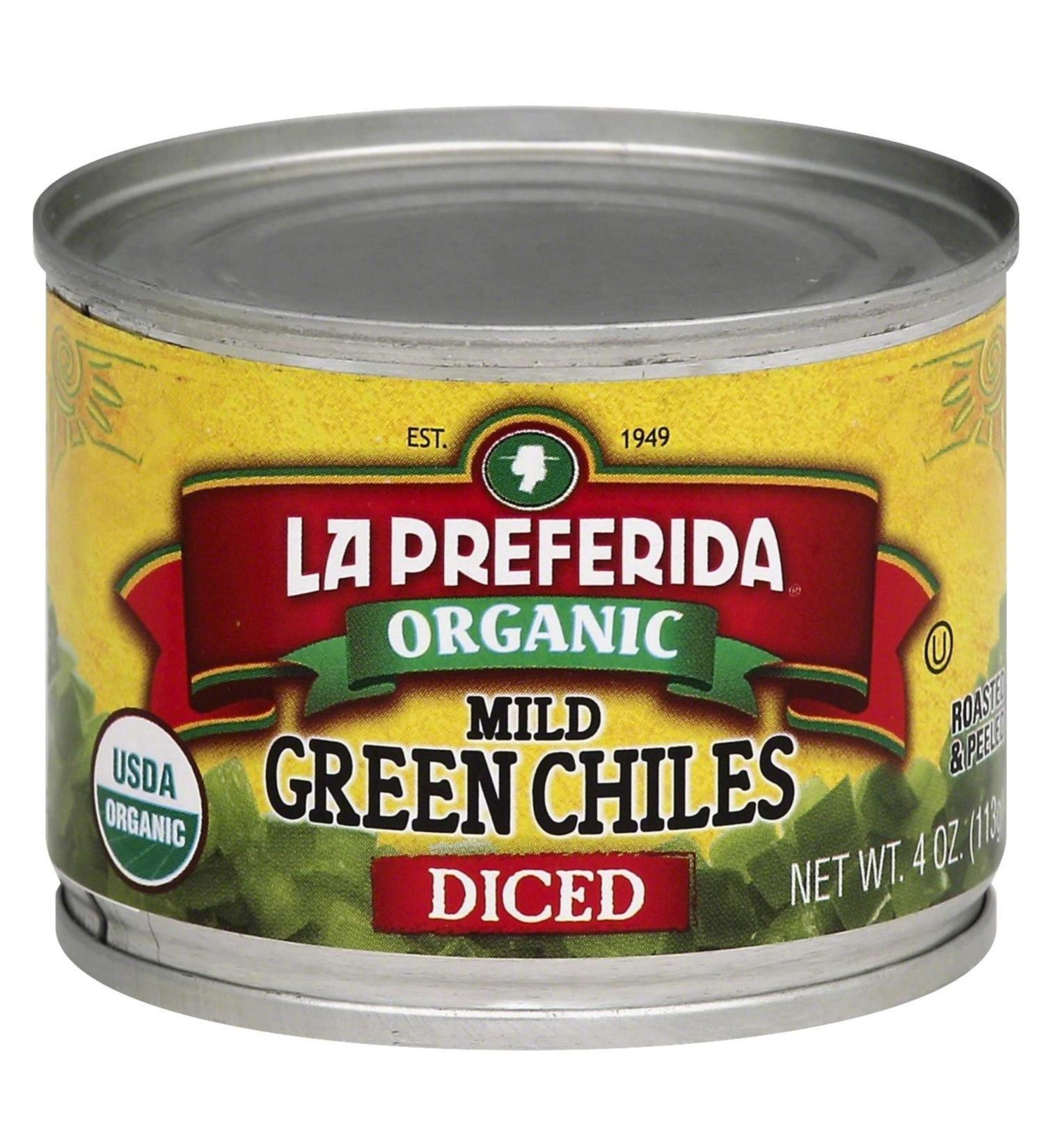 La Preferida Organic Green Chiles 4 oz (Mild-Diced) - 1 Pack - Buy Online on GoSupps.com