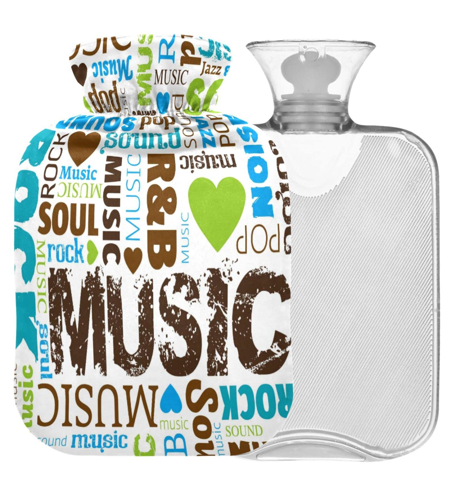 Buy Naanle Music Hot Water Bottle 1L Heat & Cold Therapy for Pain Relief | Transparent Bag Hand & Foot Warmer - Buy Online on GoSupps.com