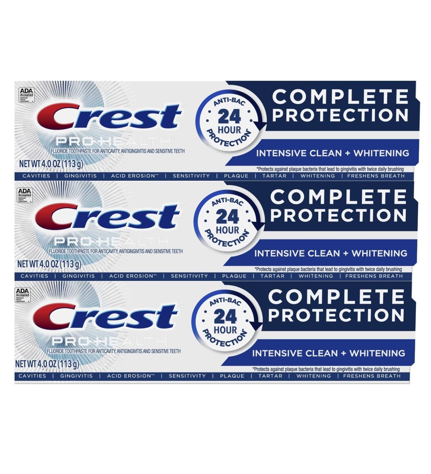 Crest Pro Health Intensive Clean + Whitening Toothpaste - Complete Protection - Buy Online on GoSupps.com