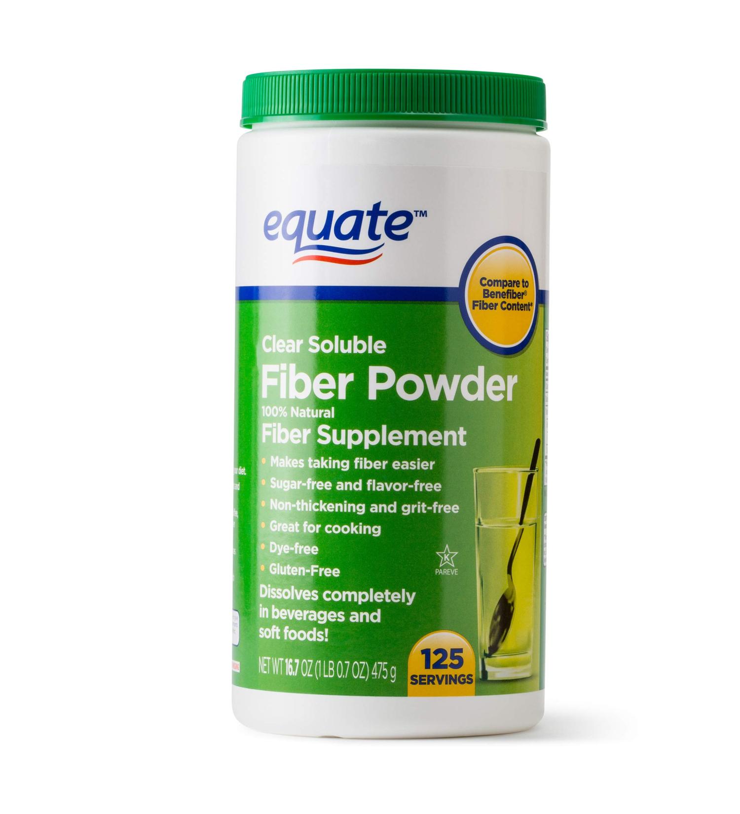 Equate Clear Soluble Fiber Powder - 125 Servings, 16.7 oz (2 Pack) - Buy Online on GoSupps.com