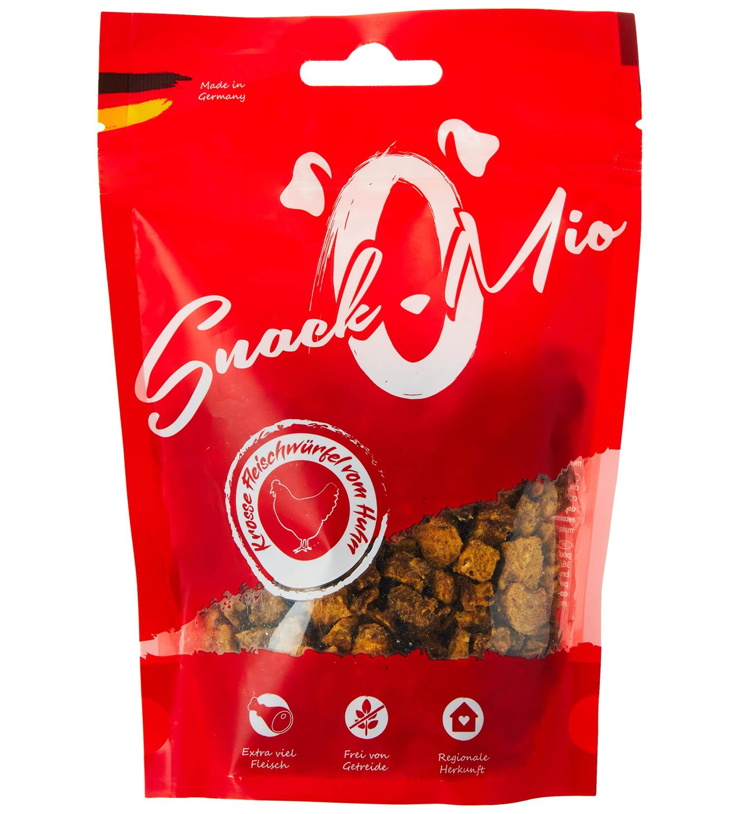 Buy Snackomio Premium Dog Snacks - Juicy Grain-Free Chicken Meat Cubes 125g - Healthy Treats for Dogs - Buy Online on GoSupps.com