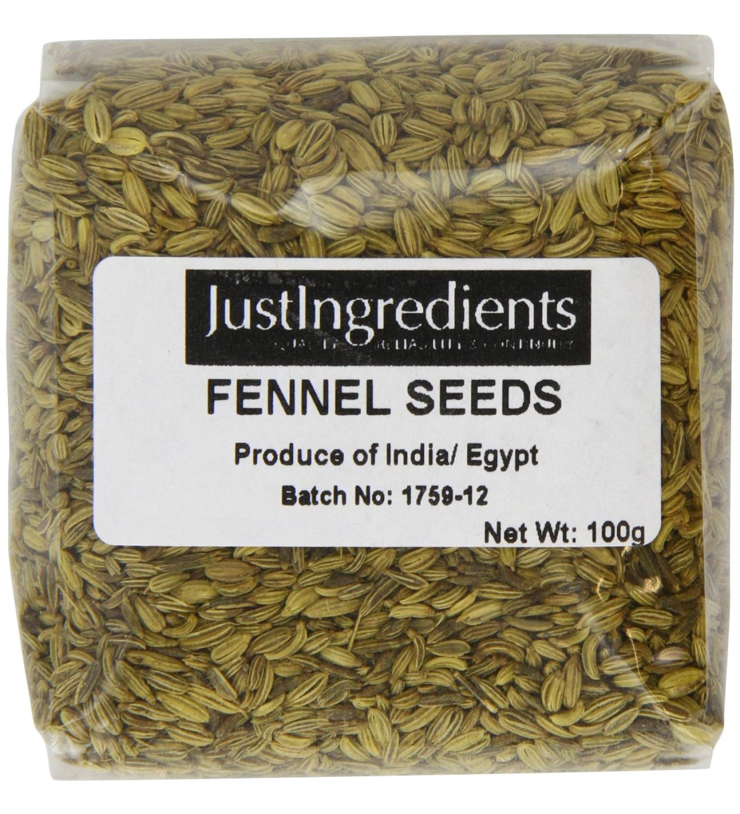 JustIngredients Essential Fennel Seeds 100g - Pack of 5 - Buy Online on GoSupps.com